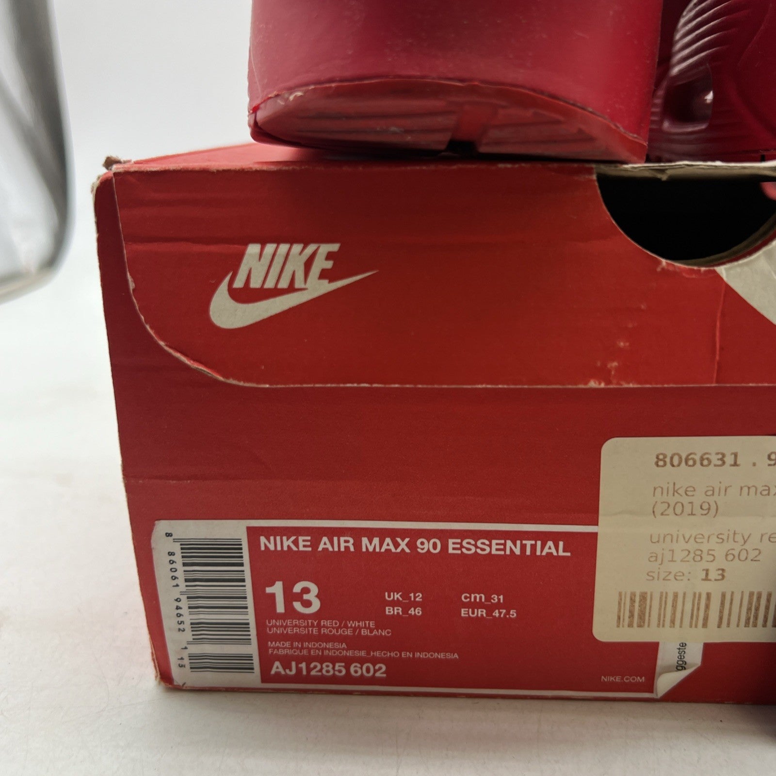 Size 13 - Nike Air Max 90 Essential University Red (AJ1285-602)