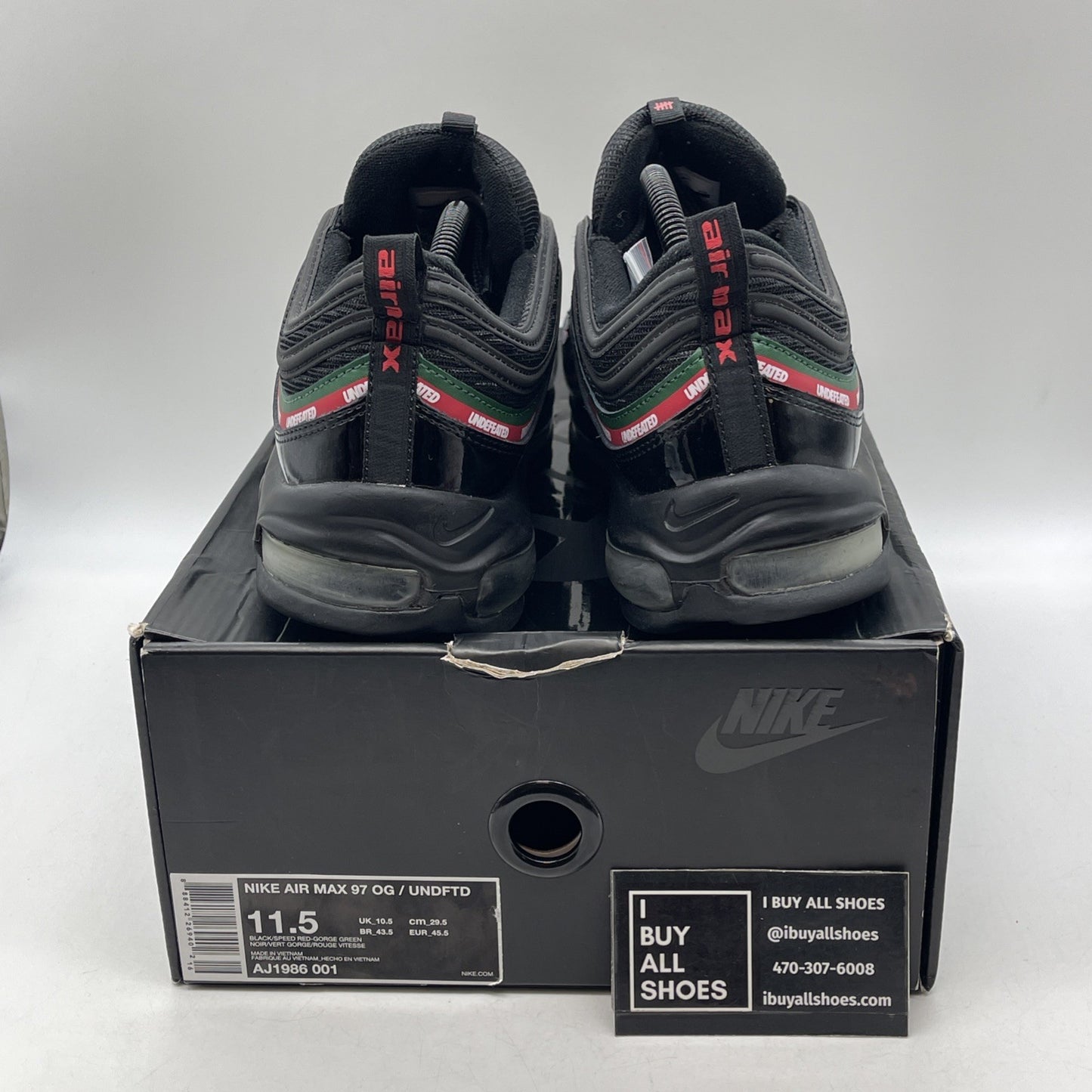 Size 11.5 - Nike Undefeated x Air Max 97 OG Black (AJ1986-001)