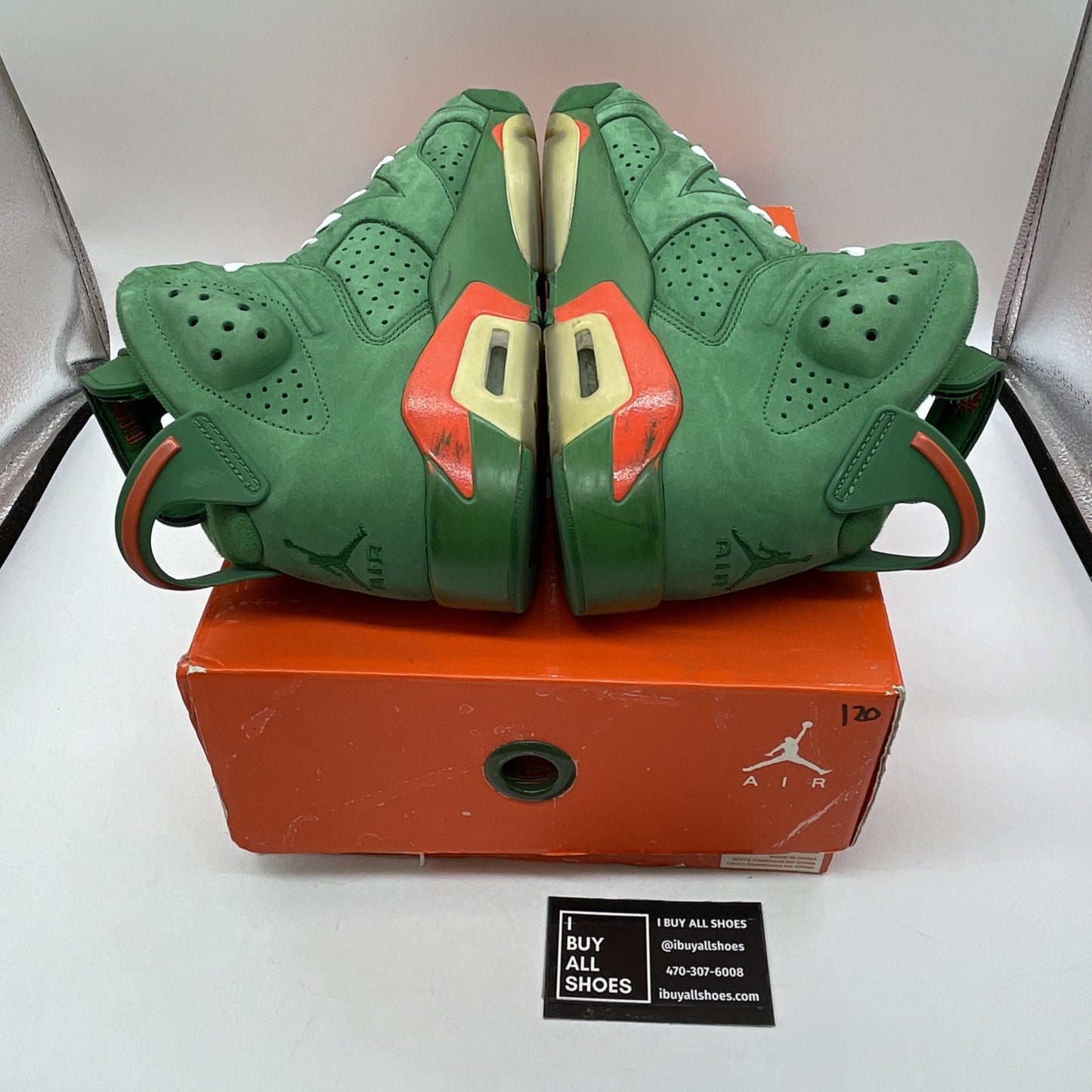 Size 9 - Air Jordan 6 Retro NRG Green Suede Gatorade Orange (AJ5986-335)