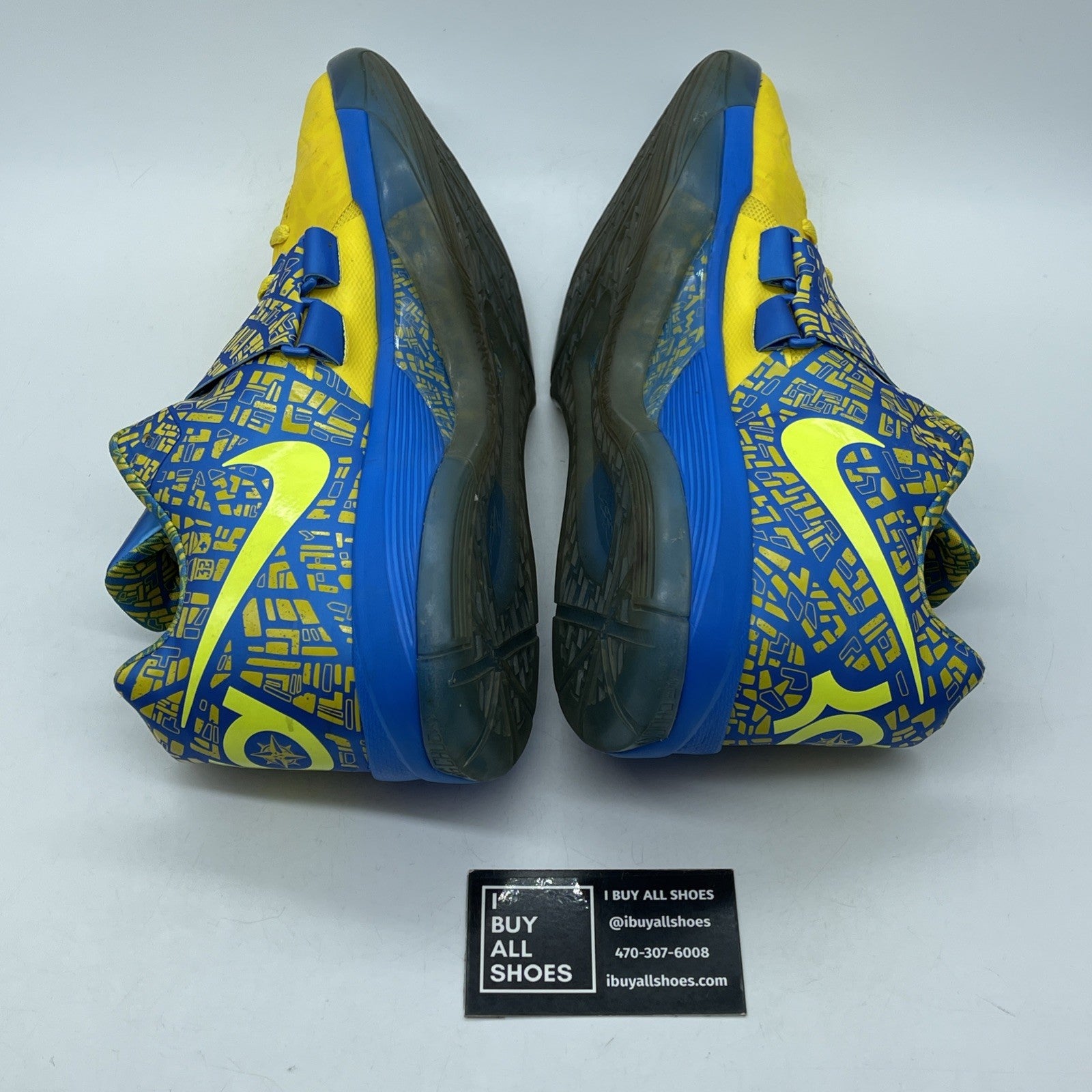 Size 13 - Nike Zoom KD 4 2012 Scoring Title Yellow Blue Leather (473679-703)