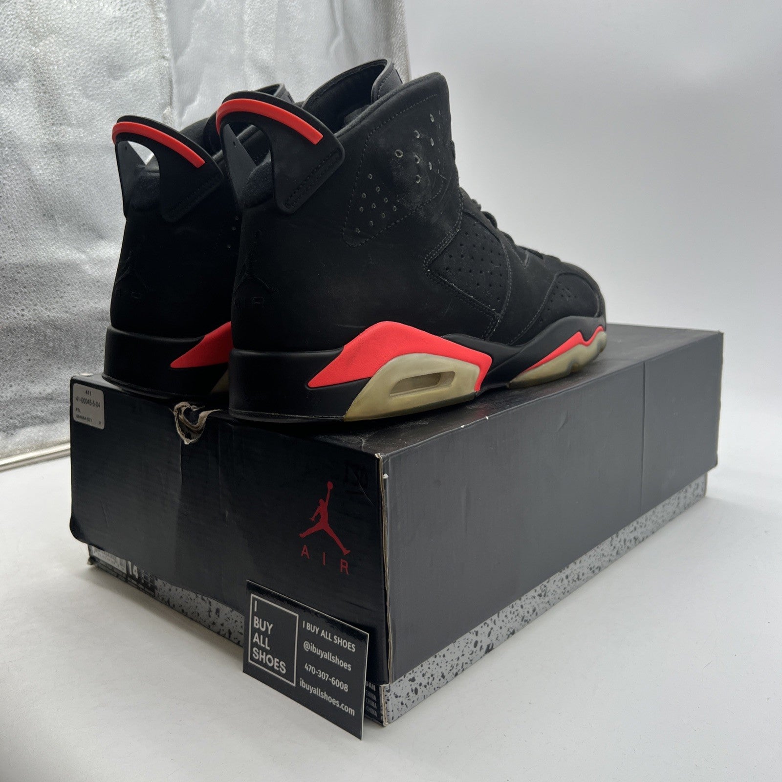 Size 14 - Air Jordan 6 Retro Infrared Black 2014 (384664-023)