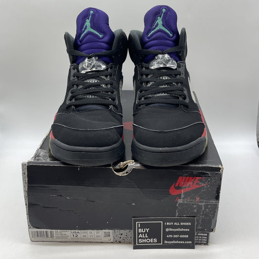 Size 12 - Jordan 5 Retro Top 3 Black Red Silver Suede (CZ1786-001)