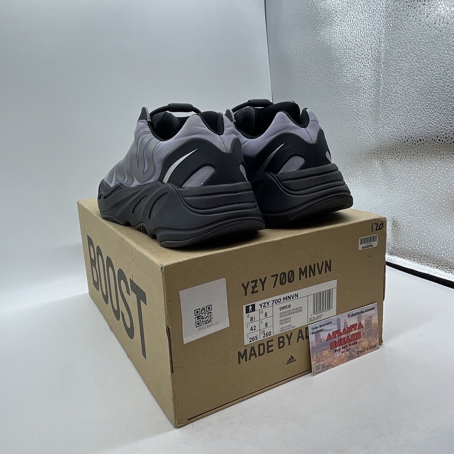 Size 8.5 - adidas Yeezy Boost 700 MNVN Geode Black Purple (GW9526)