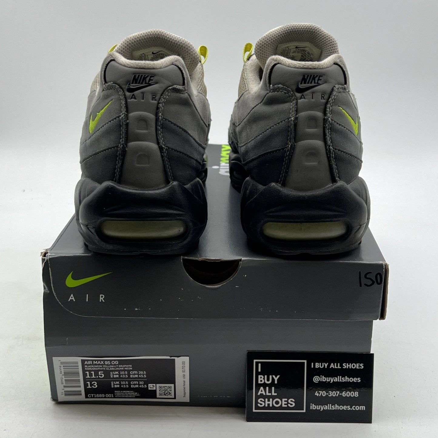 Size 11.5 - Nike Air Max 95 OG 2020 Neon (CT1689-001)
