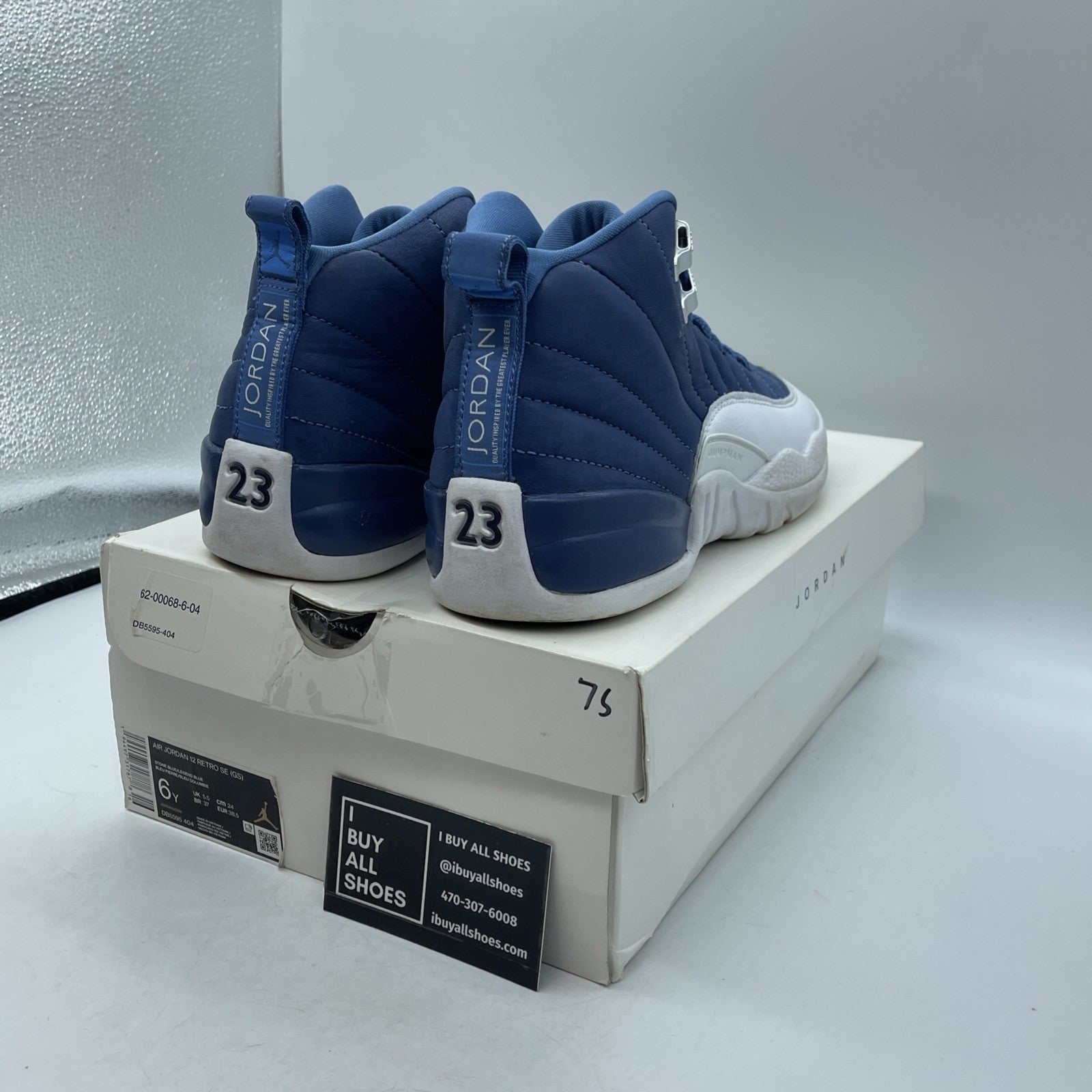 Size 6Y - Jordan 12 Retro Indigo Silver Blue White Leather (DB5595-404)