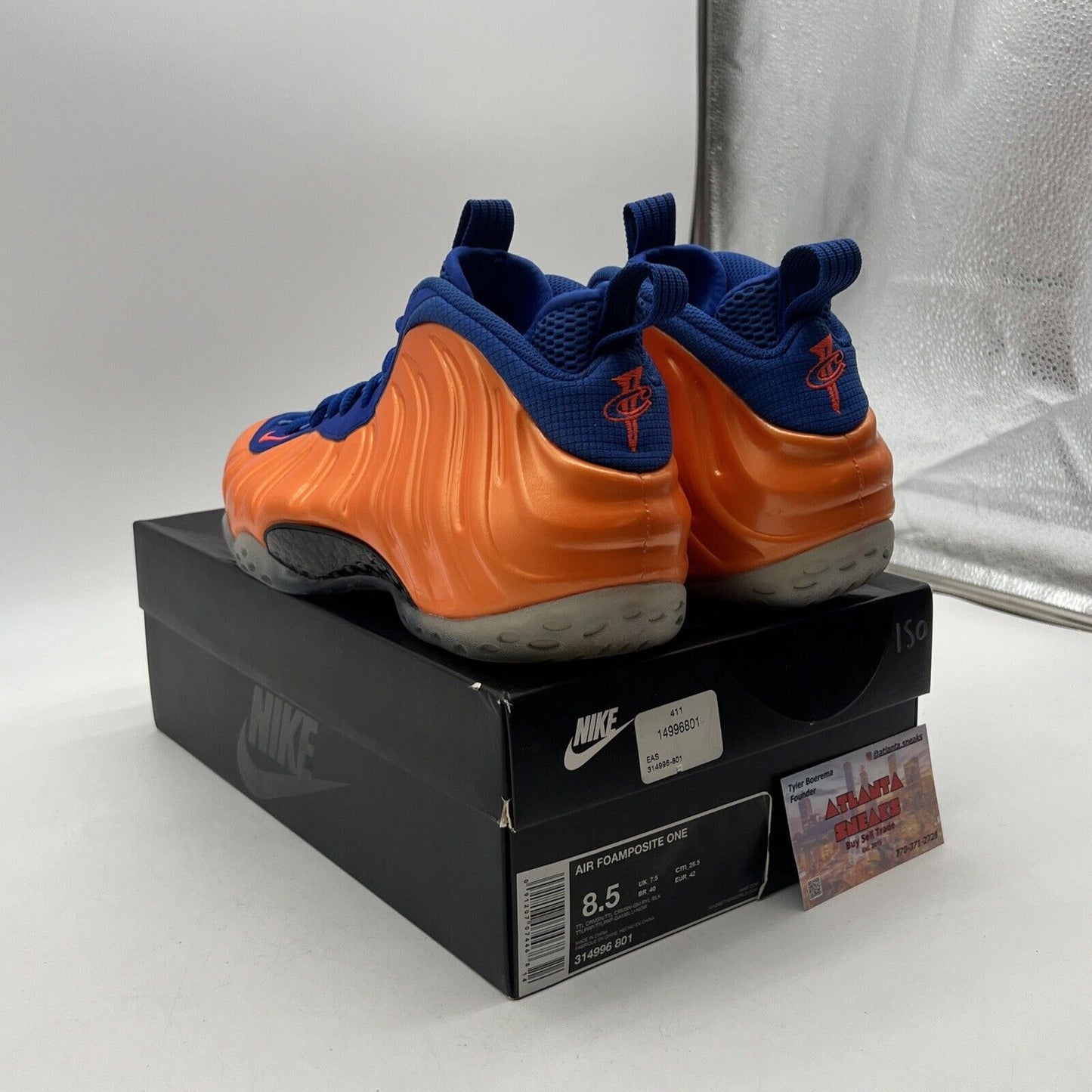 Size 8.5 - Nike Air Foamposite One Knicks Blue Icey (314996-801)