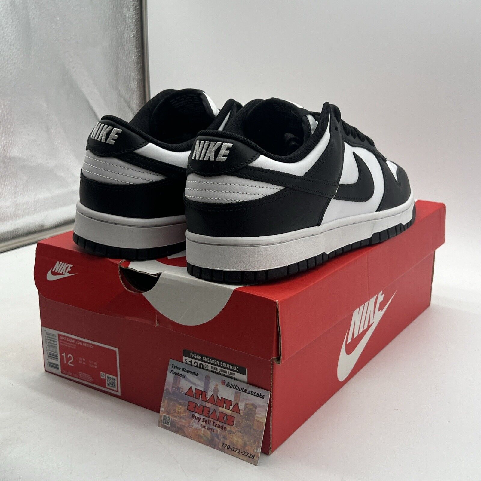 Size 12 - Nike Dunk Low Black White Leather (DD1391-100)