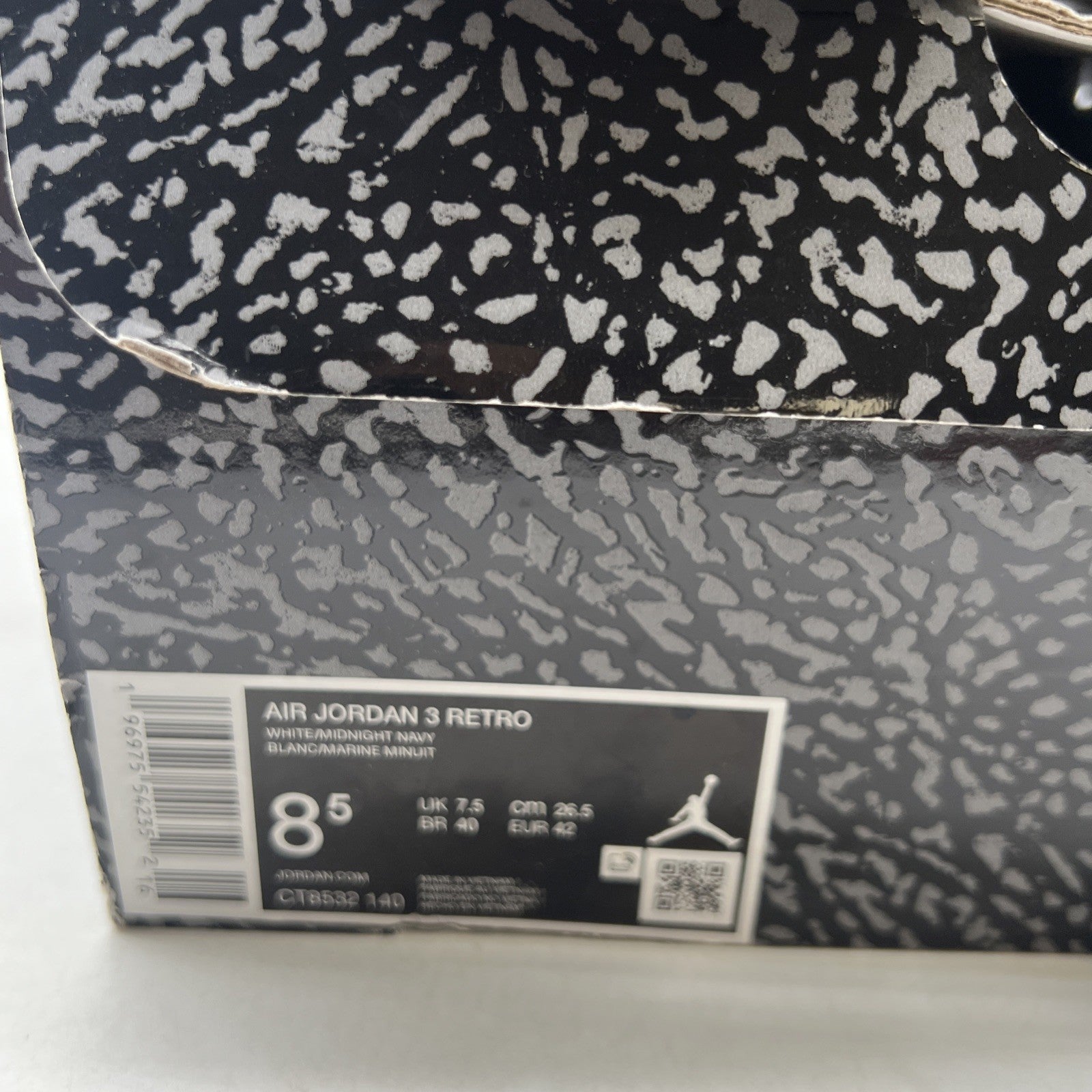 Size 8.5 - Air Jordan 3 Retro Midnight Navy (CT8532-140)