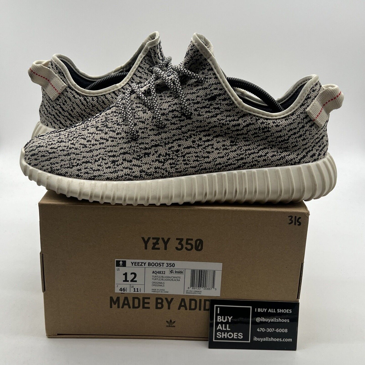 Size 12 - Adidas Yeezy Boost 350 Low Turtle Dove (AQ4832)