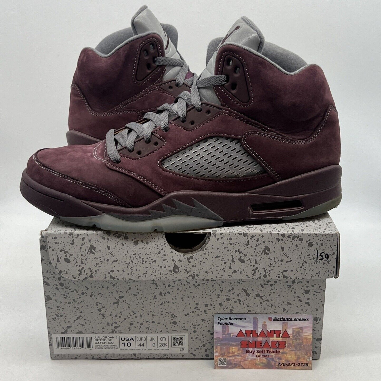 Size 10 - Air Jordan 5 Retro SE 2023 Burgundy Grey Suede (DZ4131-600)