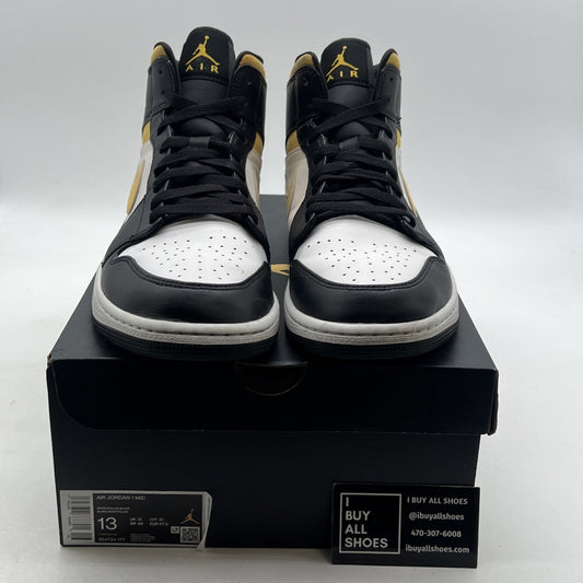 Size 13 - Air Jordan 1 Mid Black University Gold (554724-177)