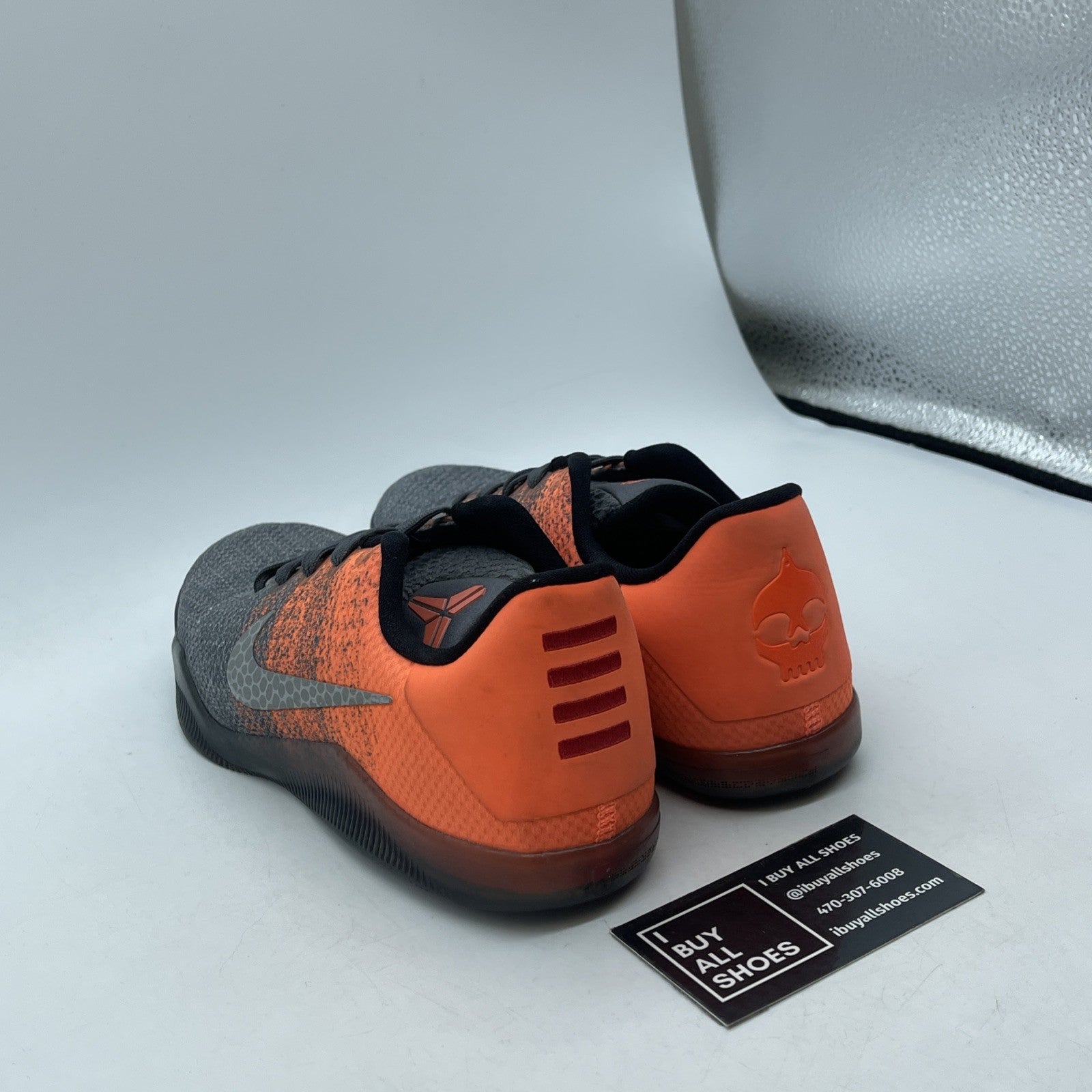 Size 5Y - Nike KOBE 11 XI Elite Low Easter  GREY/VOLT Orange (822945-078)