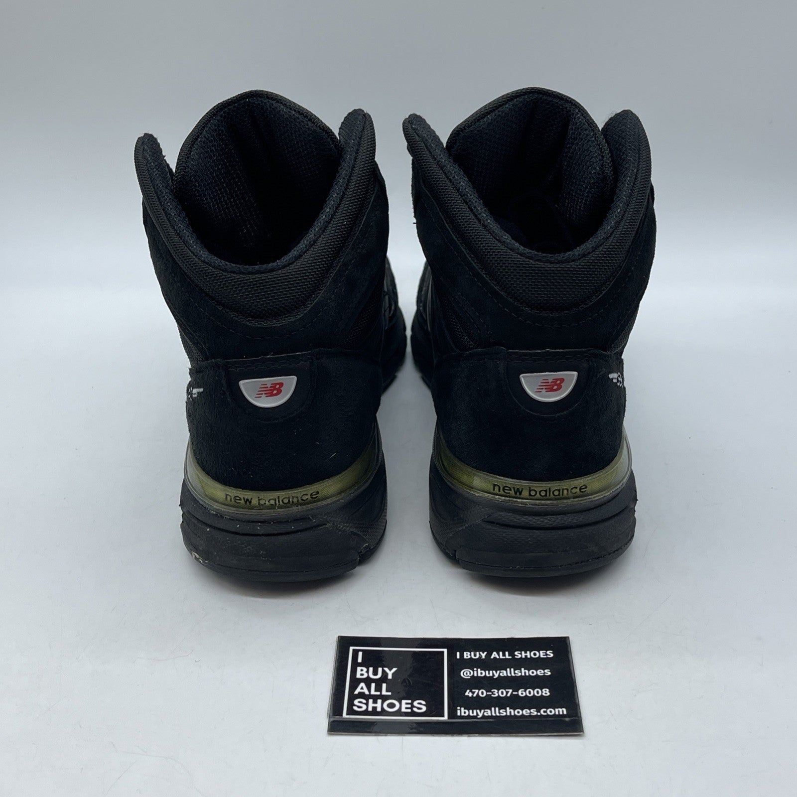 Size 9.5 - New Balance 990v4 Trail Hi Top Silver Black Suede (M0990BK4)