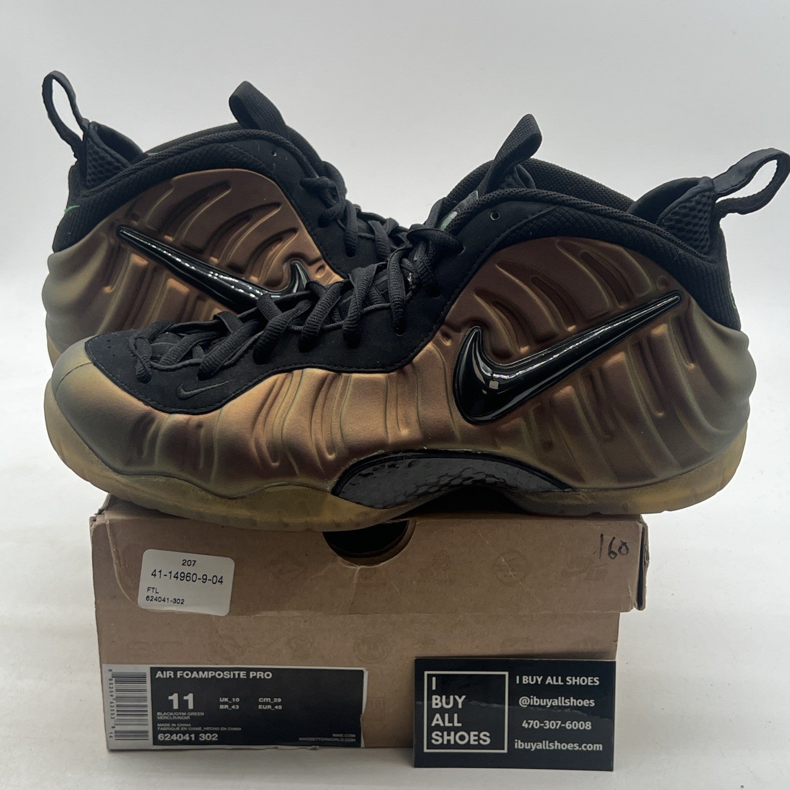 Size 11 - Nike Foamposite Pro Gym Green (624041-302)