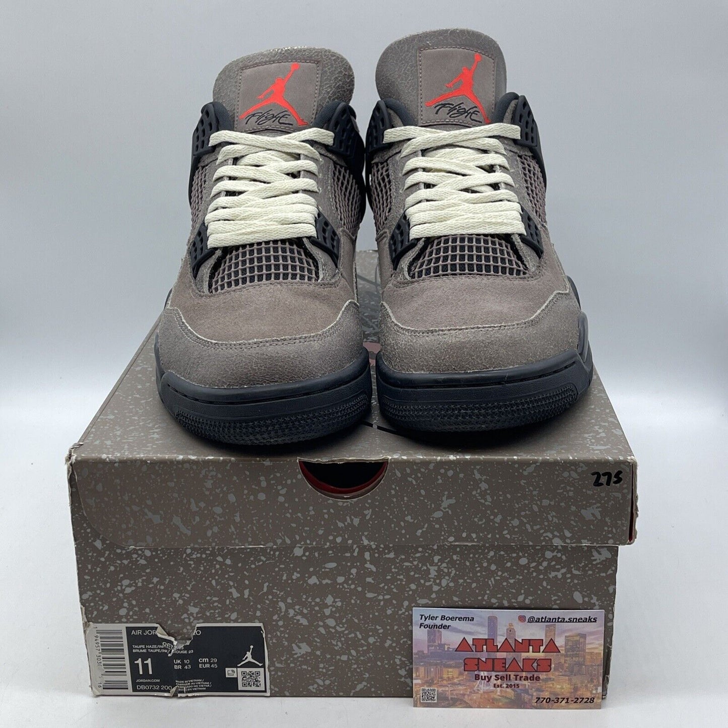 Size 11 - Jordan 4 Retro Mid Taupe Haze Brown Black Suede Leather (DB0732-200)