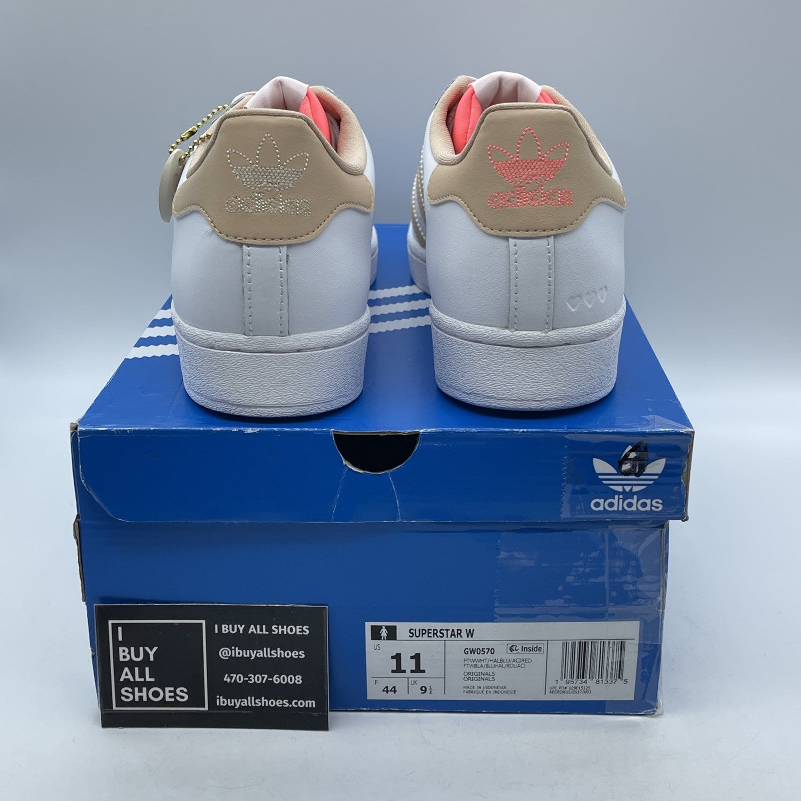 Size 11W - adidas Superstar Self Love White Pink Leather (GW0570)