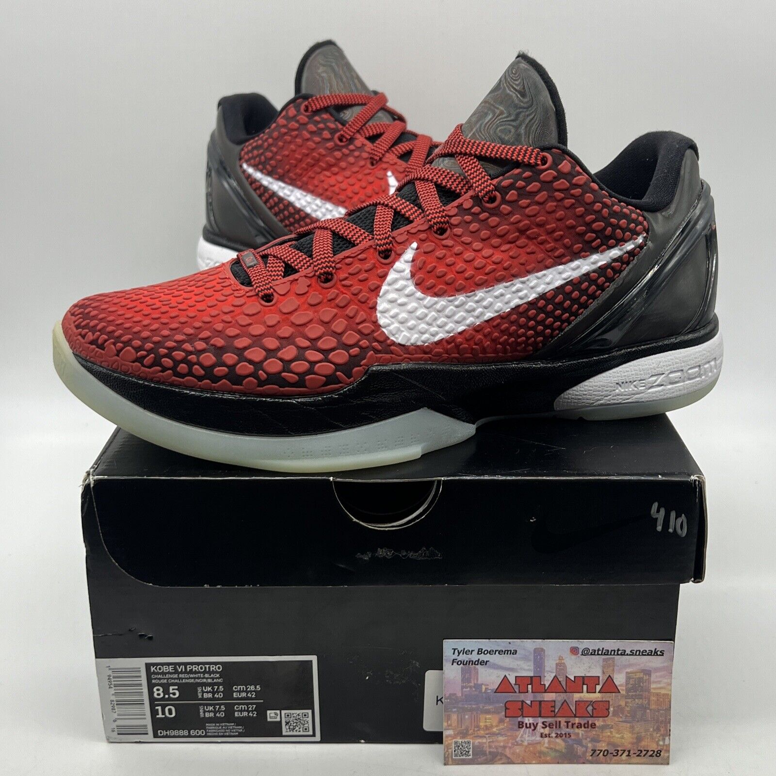 Size 8.5 - Nike Zoom Kobe 6 Protro All-Star Black Red White (DH9888-600)