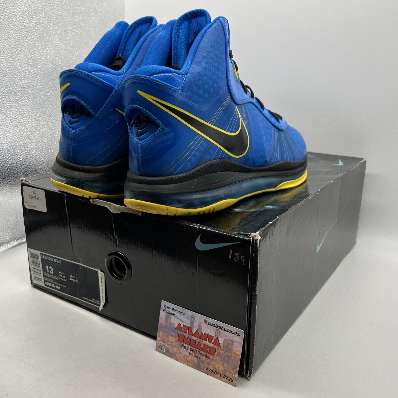 Size 13 - Nike LeBron 8 V/2 Entourage Blue Yellow (429676-401)