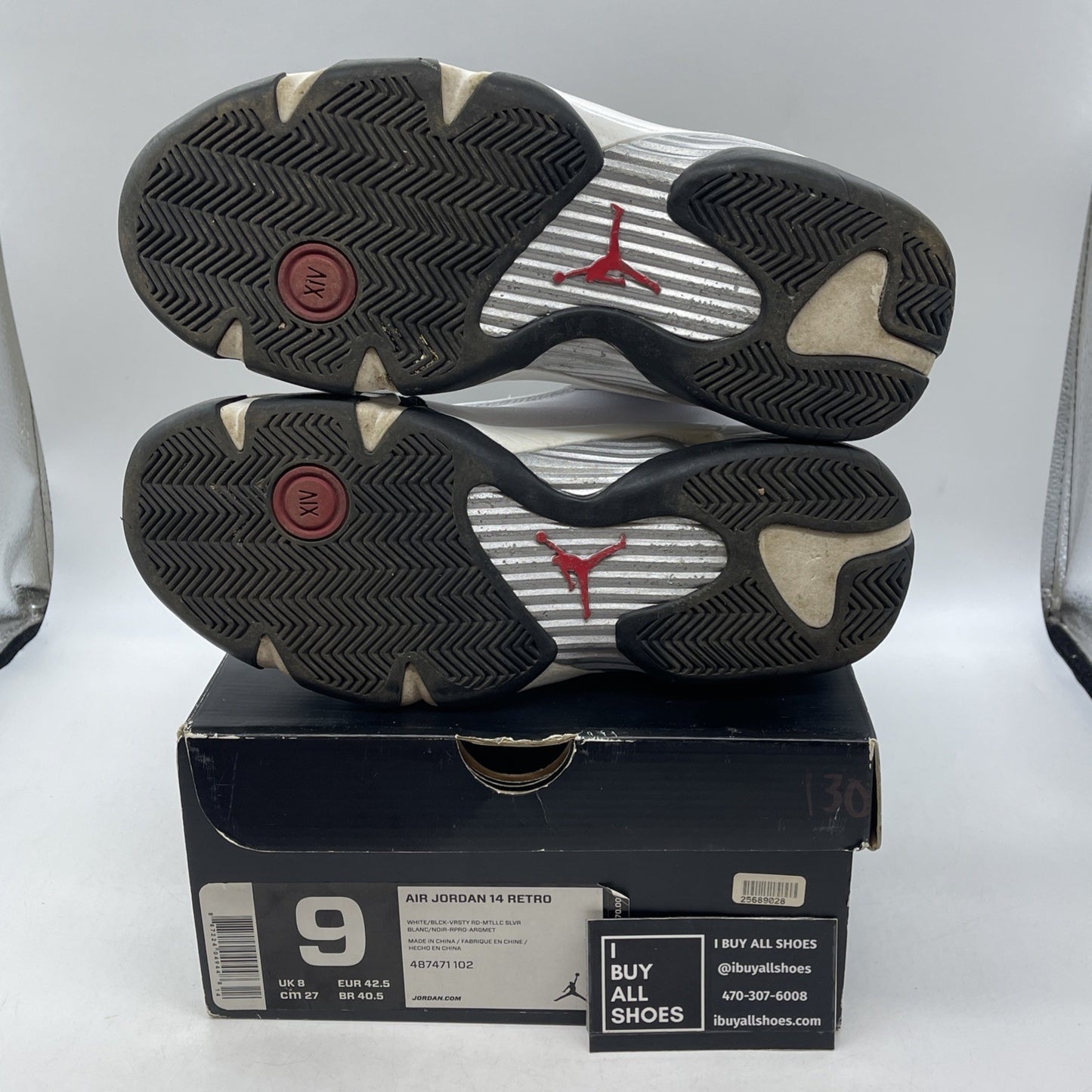Size 9 - Air Jordan 14 Retro 2014 Black Toe (487471-102)