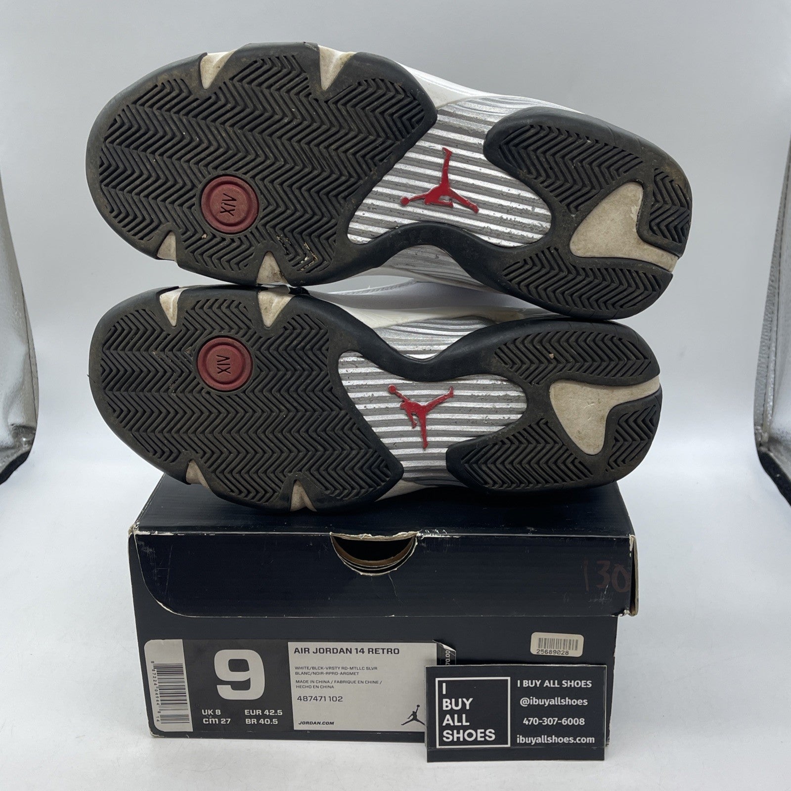 Size 9 - Air Jordan 14 Retro 2014 Black Toe (487471-102)