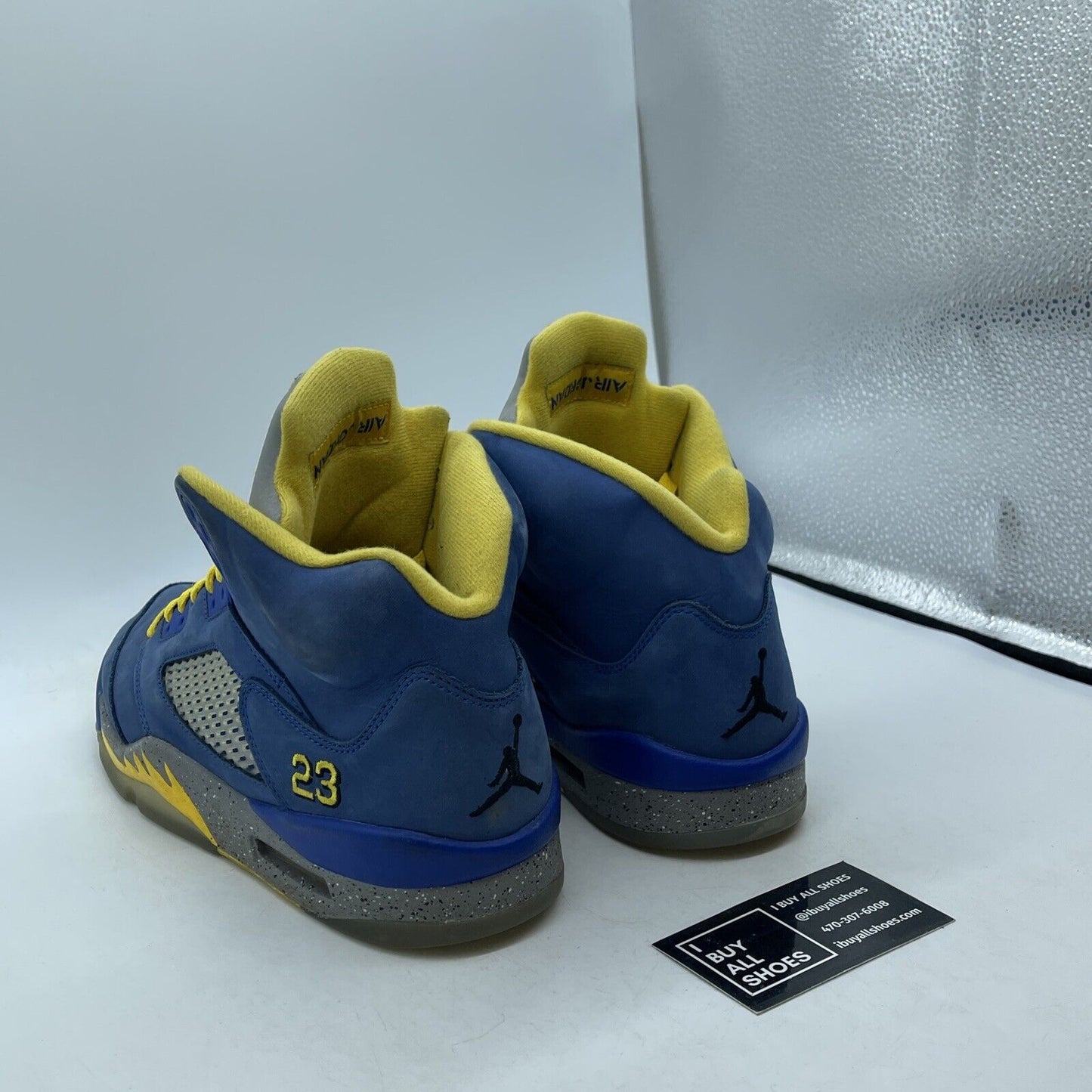 Size 10 - Air Jordan 5 Retro Laney Blue Grey Yellow Suede Leather (CD2720-400)