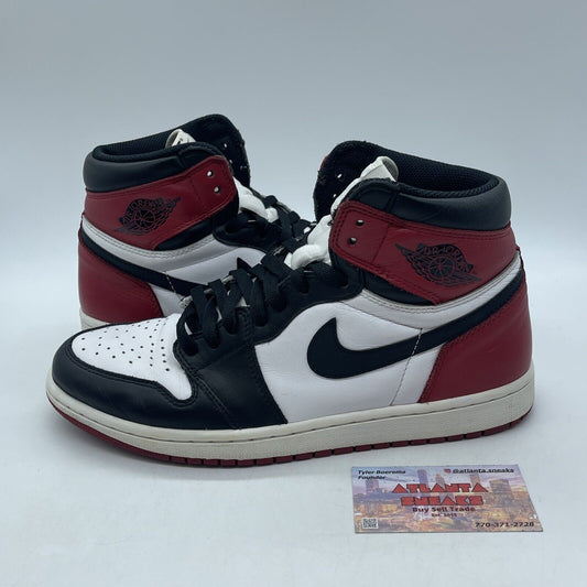 Size 10 - Jordan 1 Retro High OG Black Toe 2016 Red White Leather (555088-125)