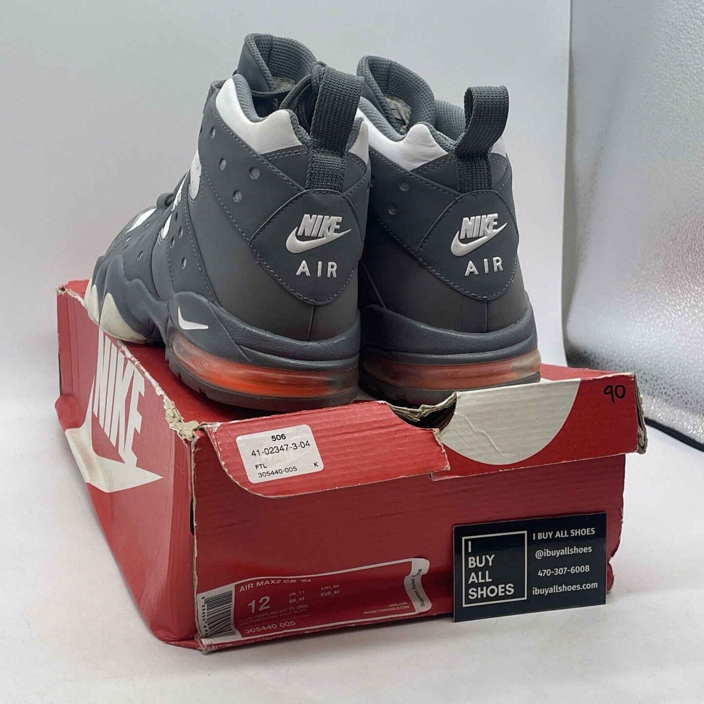 Size 12 - Nike Air Max 2 CB 94 2015 Cool Grey White Suede Leather (305440-005)