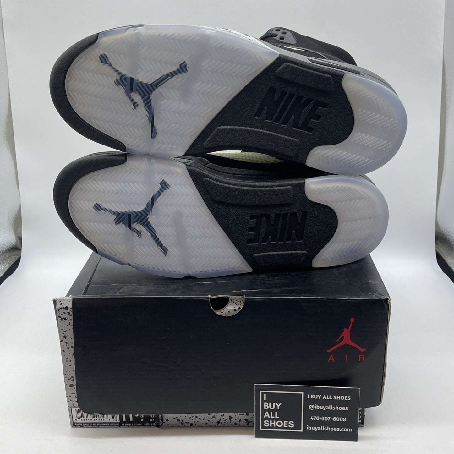 Size 11.5 - Jordan 5 OG Mid Metallic Silver Black Suede (845035-003)