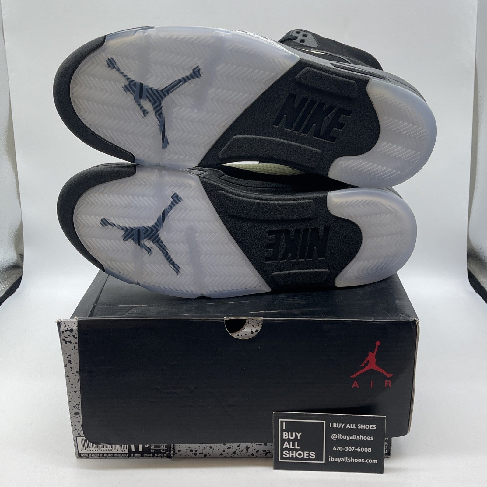 Size 11.5 - Jordan 5 OG Mid Metallic Silver Black Suede (845035-003)