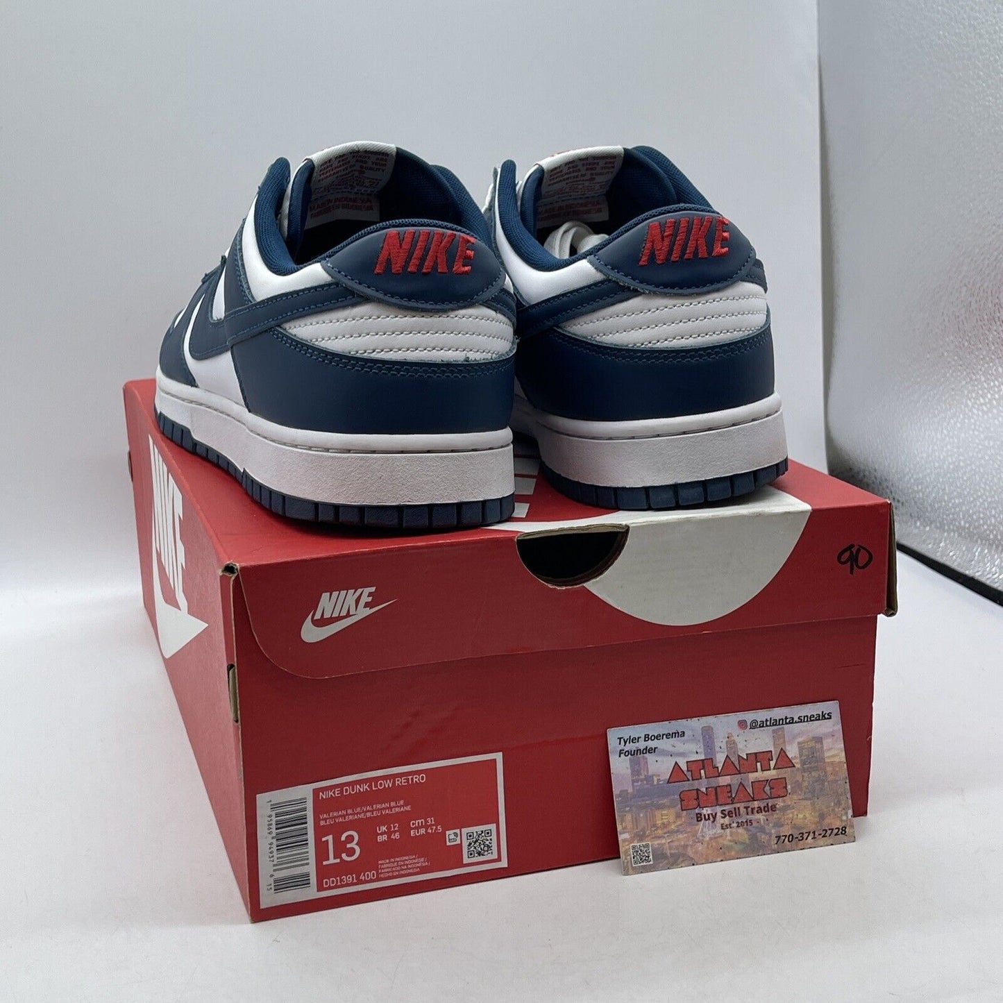 Size 13 - Nike Dunk Low Velarian Blue/White Red Leather (DD1391-400)