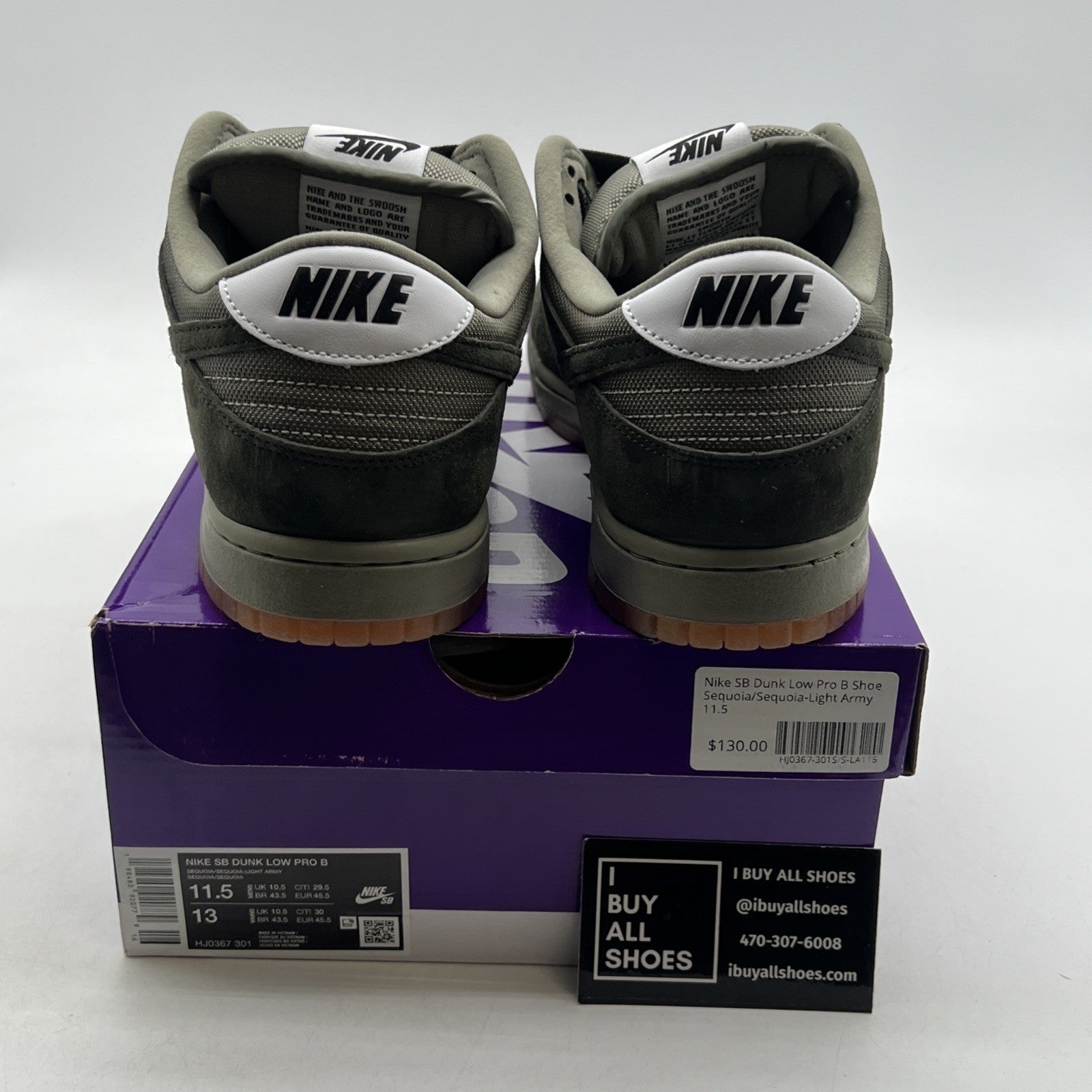 Size 11.5 - Nike Dunk SB Pro B Low Sequoia (HJ0367-301)