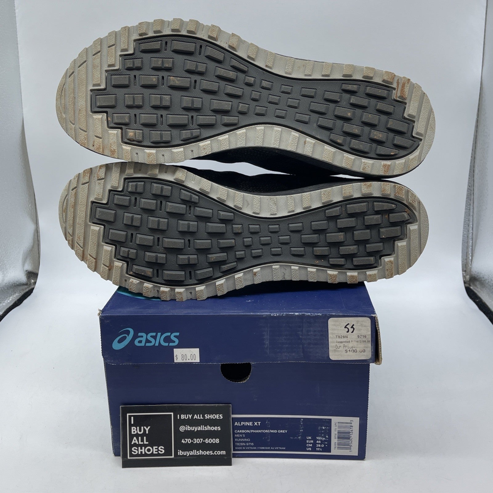 Size 11.5 - Asics Alpine XT Black Gray (T828N-001)