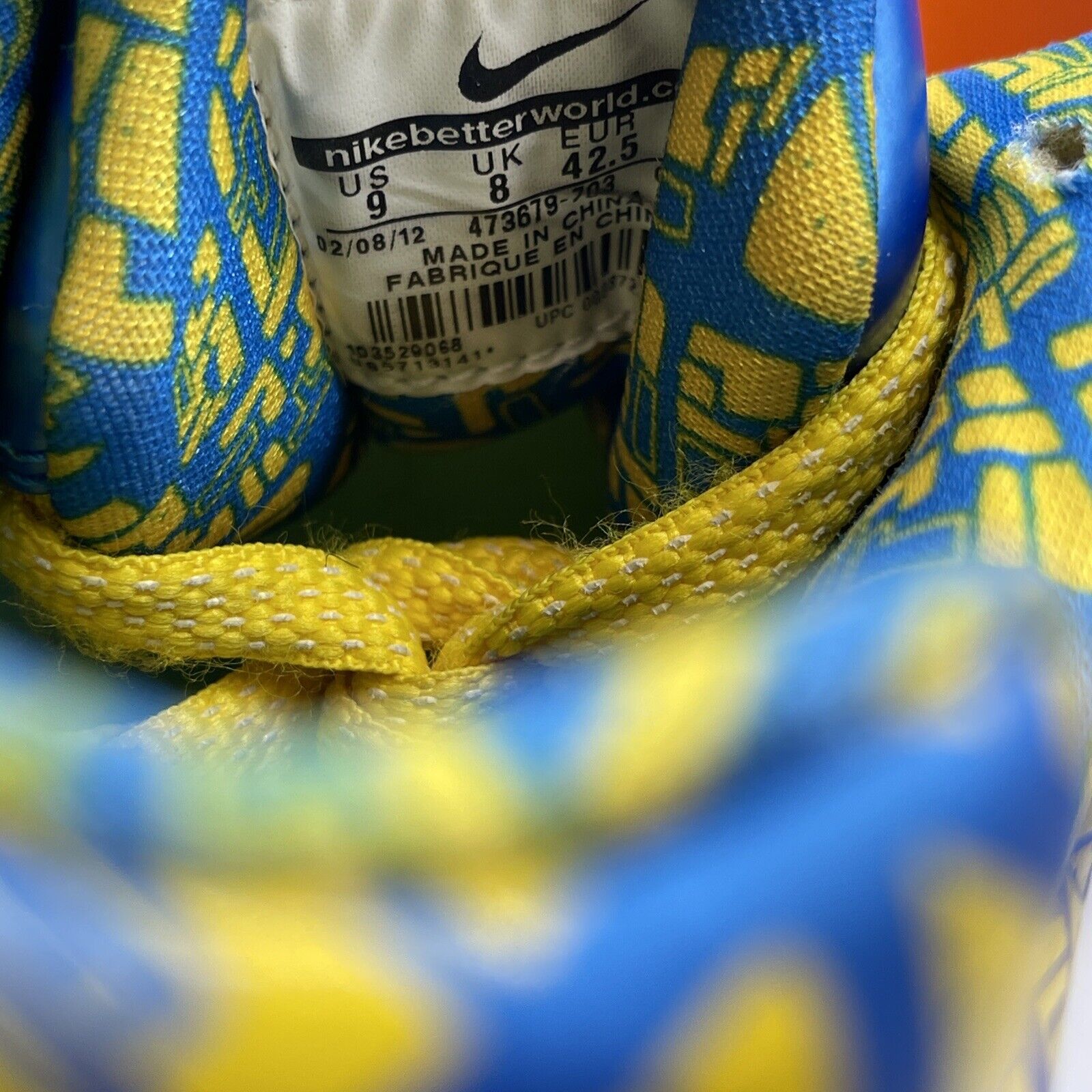 Size 9 - Nike Zoom KD 4 2012 Scoring Title Blue Yellow Leather (473679-703)