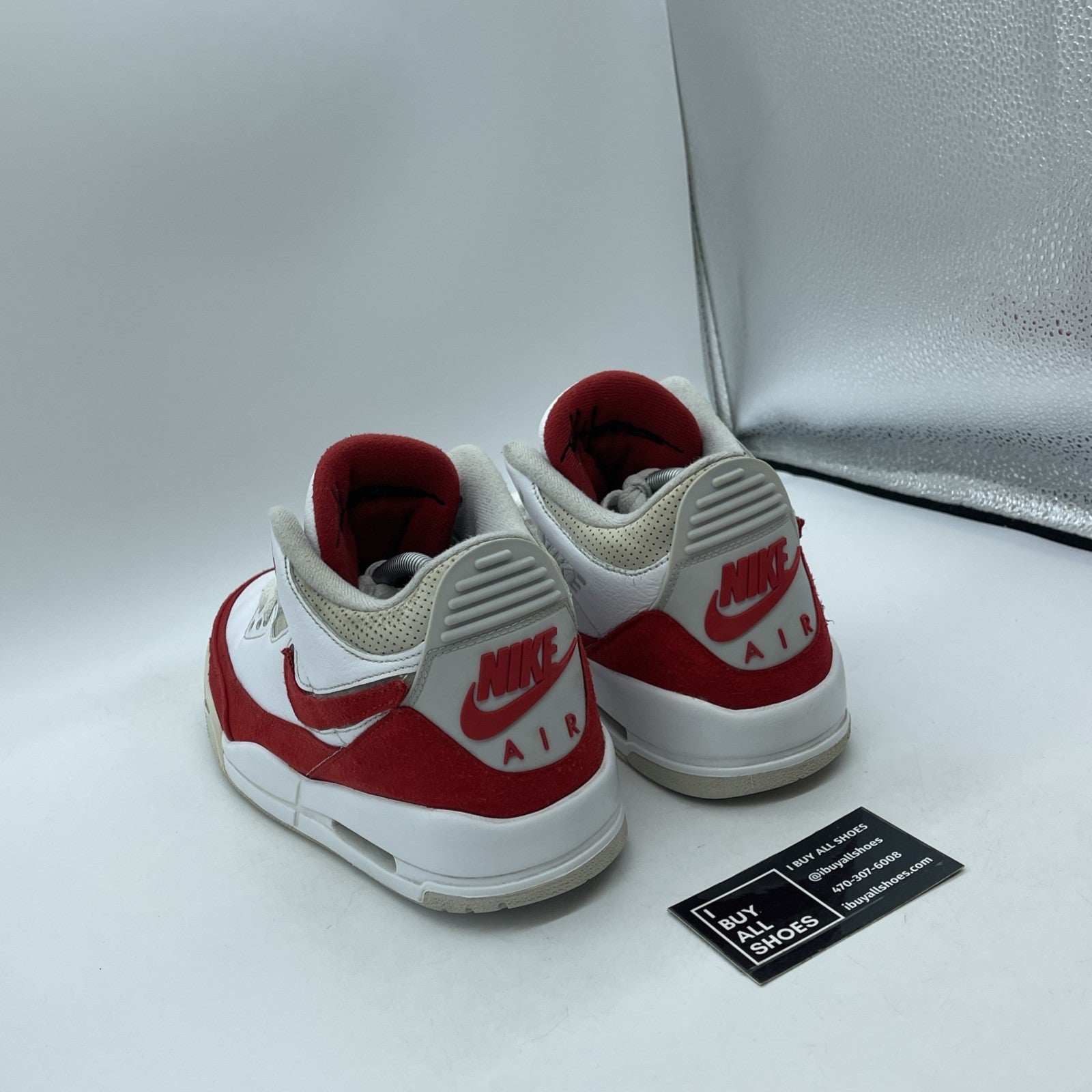 Size 10 - Jordan 3 Retro Tinker Air Max 1 2019 Red White Suede (CJ0939-100)