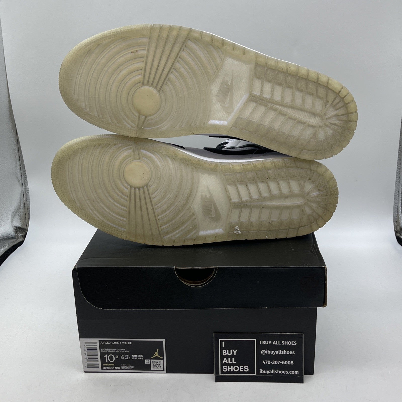 Size 10.5 - Jordan 1 Mid SE Diamond Black White Leather Suede (DH6933-100)