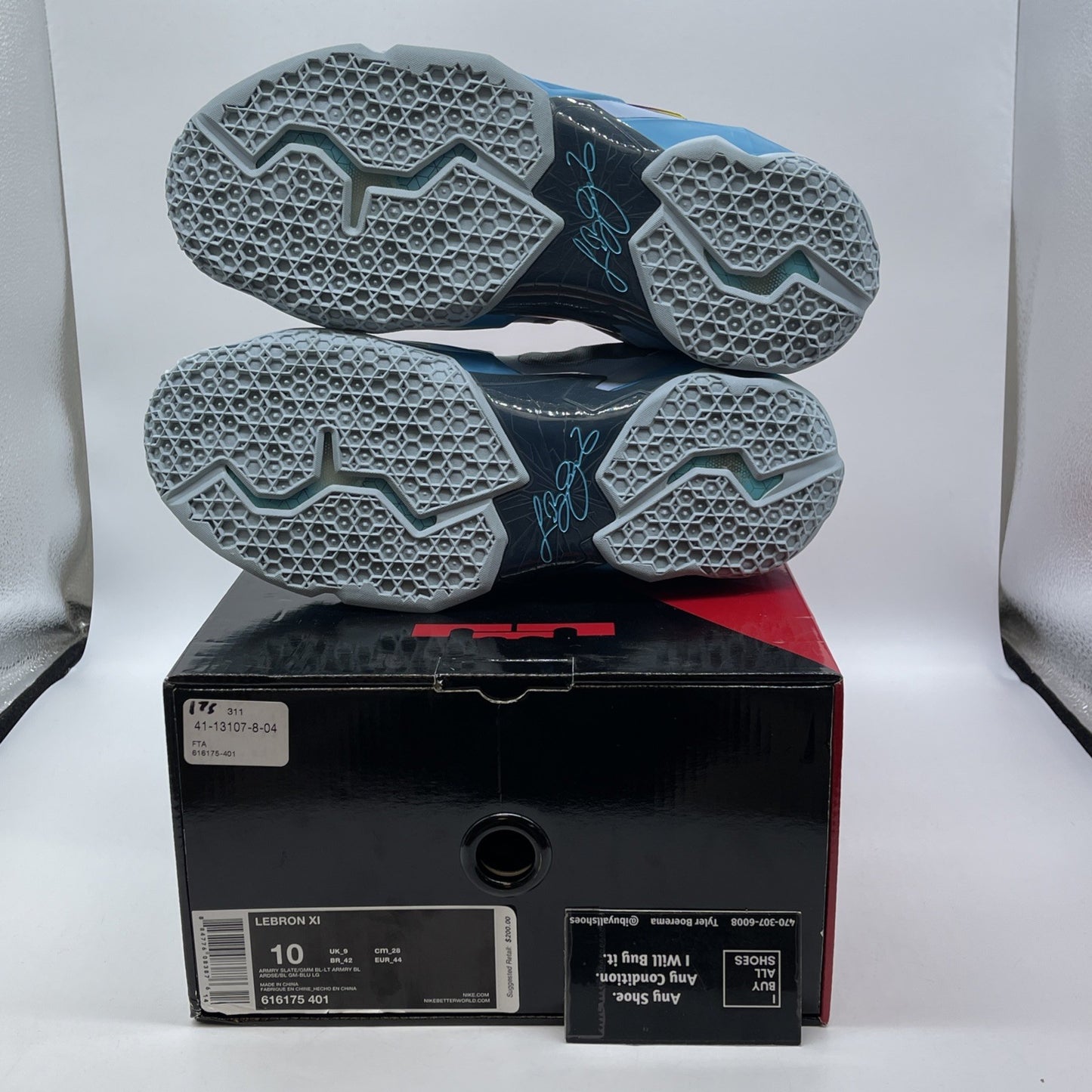 Size 10 - Nike LeBron 11 Armory Slate Blue Grey Suede Leather (616175-401)