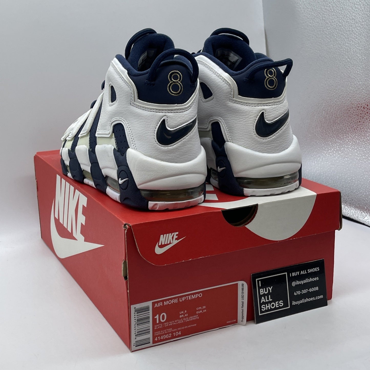 Size 10 - Nike Air More Uptempo 2016 Olympic Blue White Suede (414962-104)