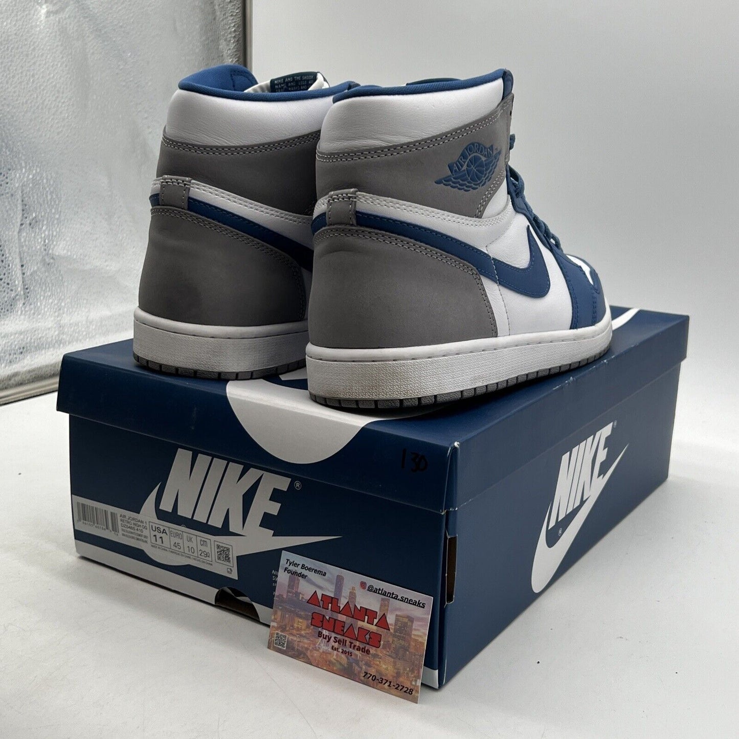 Size 11 - Jordan 1 Retro OG High True Blue White Grey (DZ5485-410)