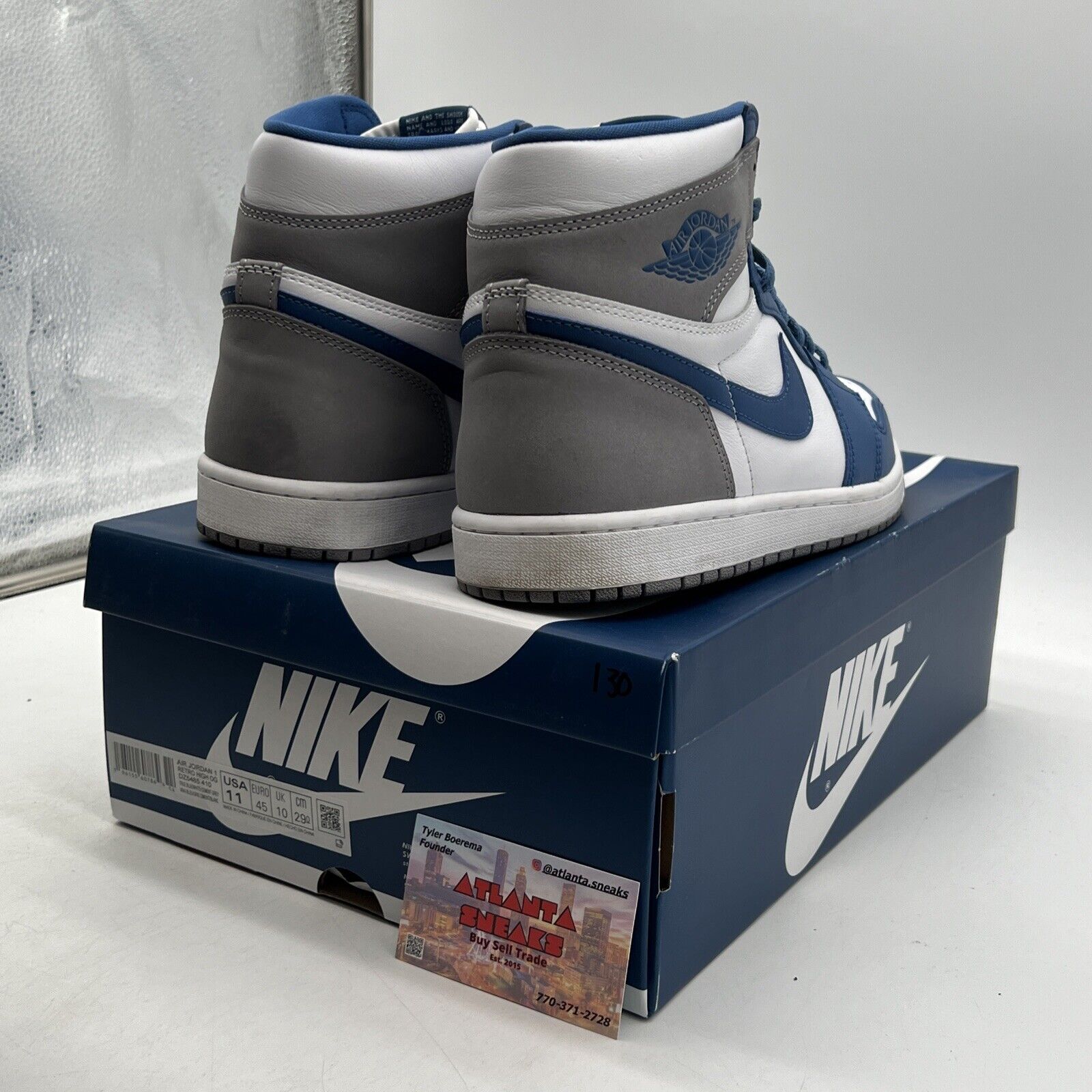 Size 11 - Jordan 1 Retro OG High True Blue White Grey (DZ5485-410)