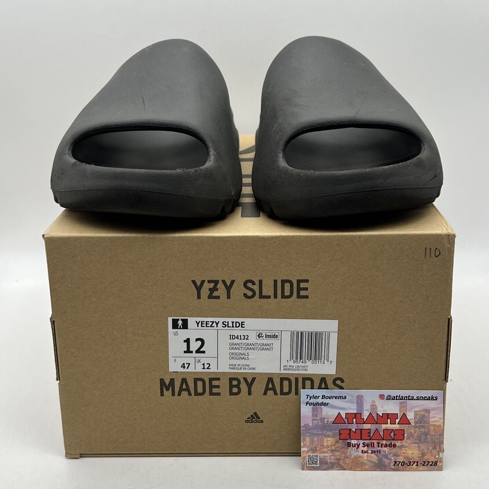 Adidas Yeezy Slide Granite (ID4132) Mens Size 12 Pre Owned