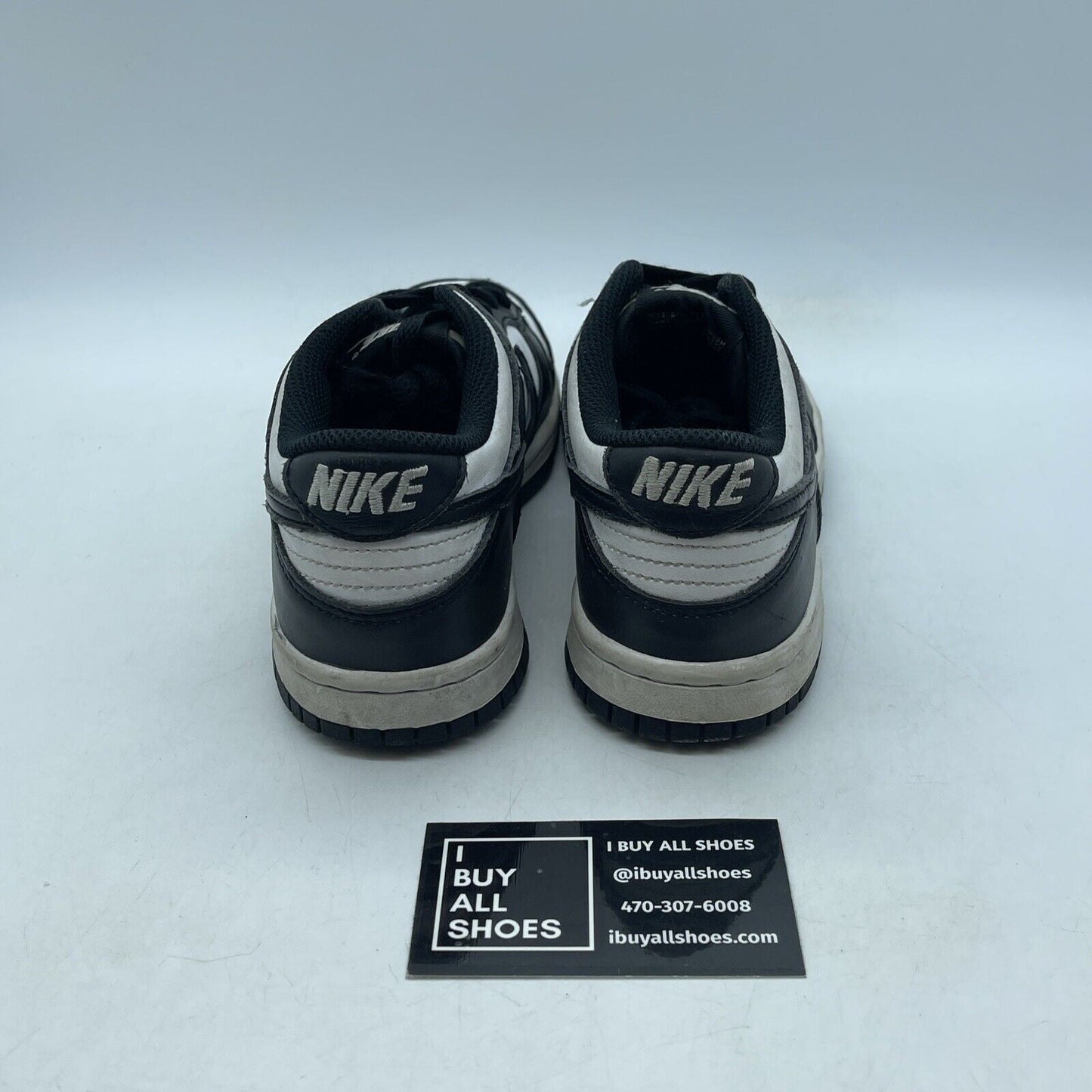 Size 4Y - Dunk Low GS Black white Leather Suede  (CW1590-100)