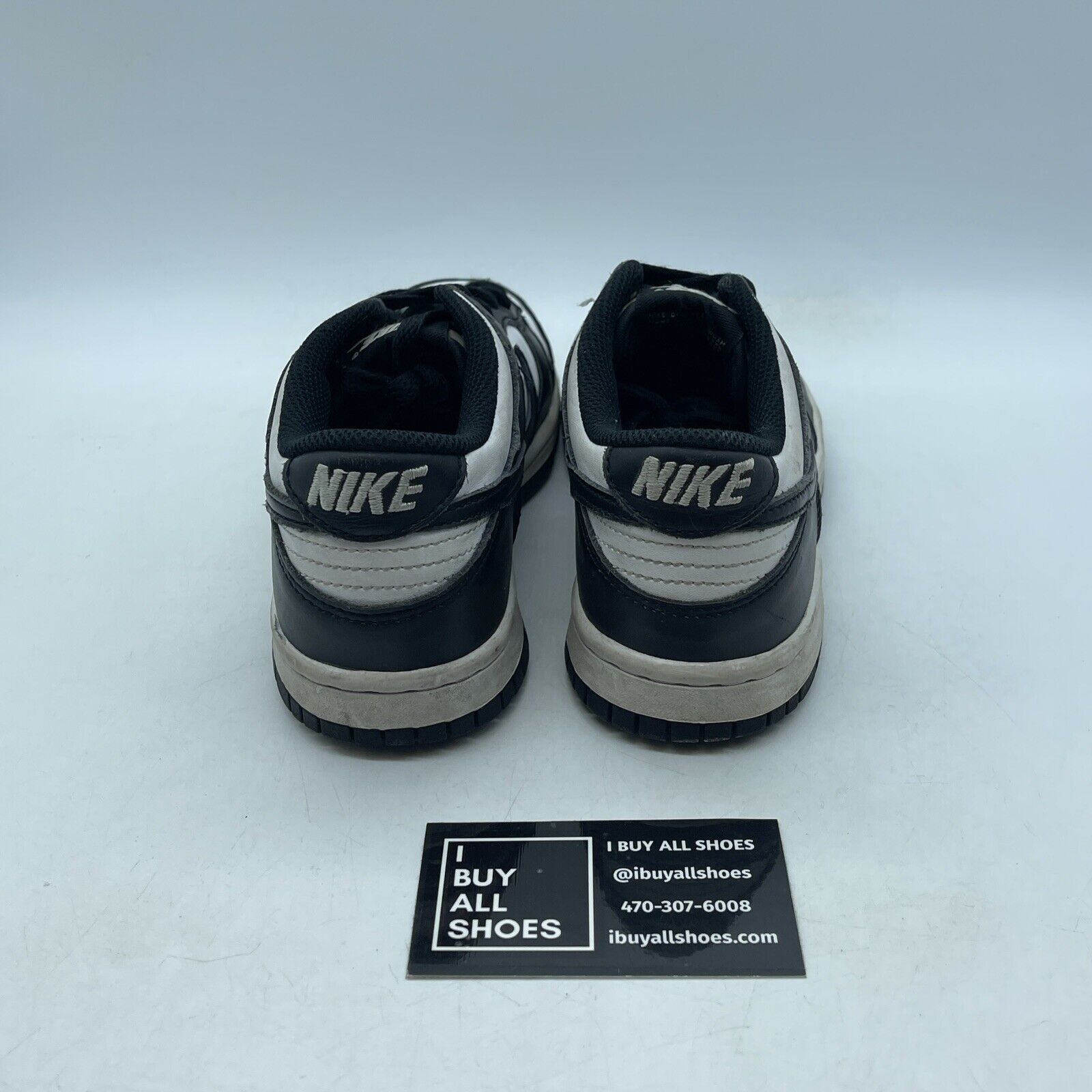 Size 4Y - Dunk Low GS Black white Leather Suede  (CW1590-100)