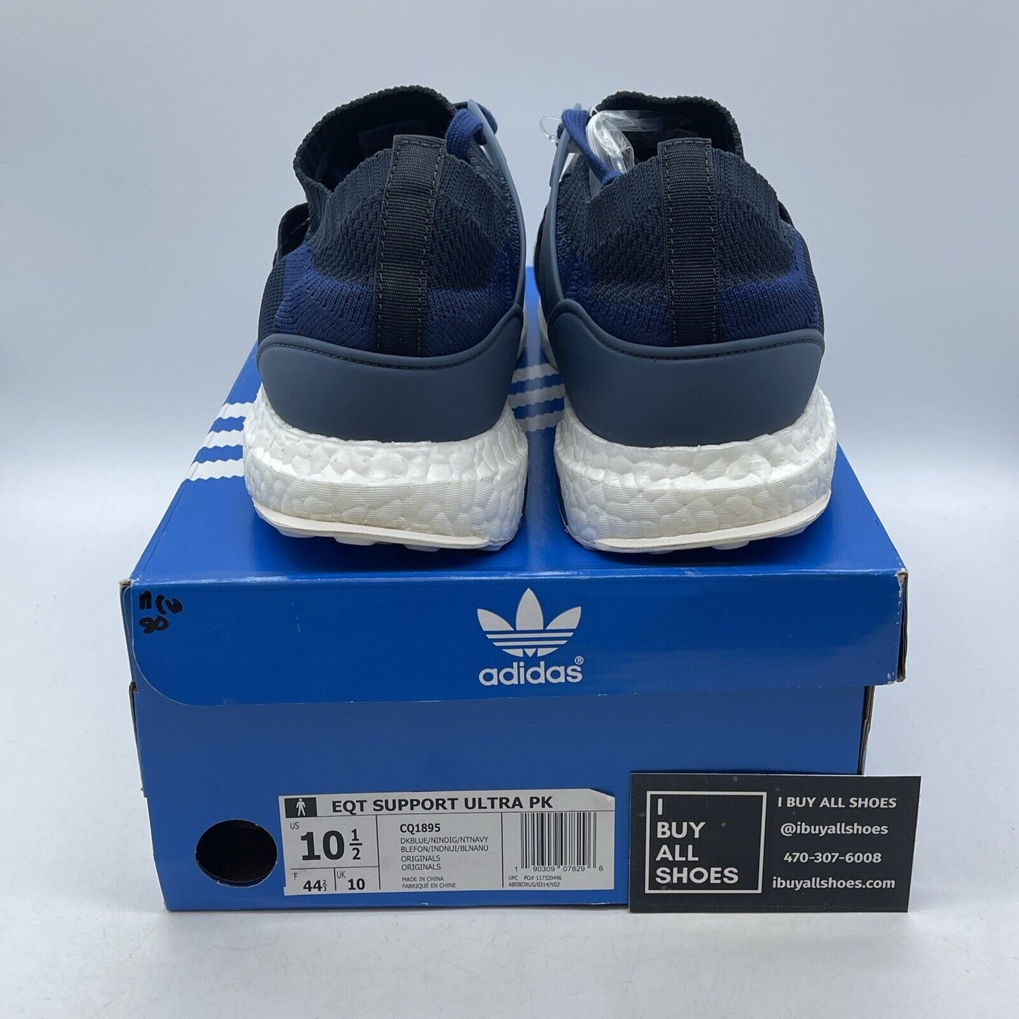 Size 10.5 - adidas Sneakersnstuff x EQT Support Ultra Primeknit Dark Blue Suede
