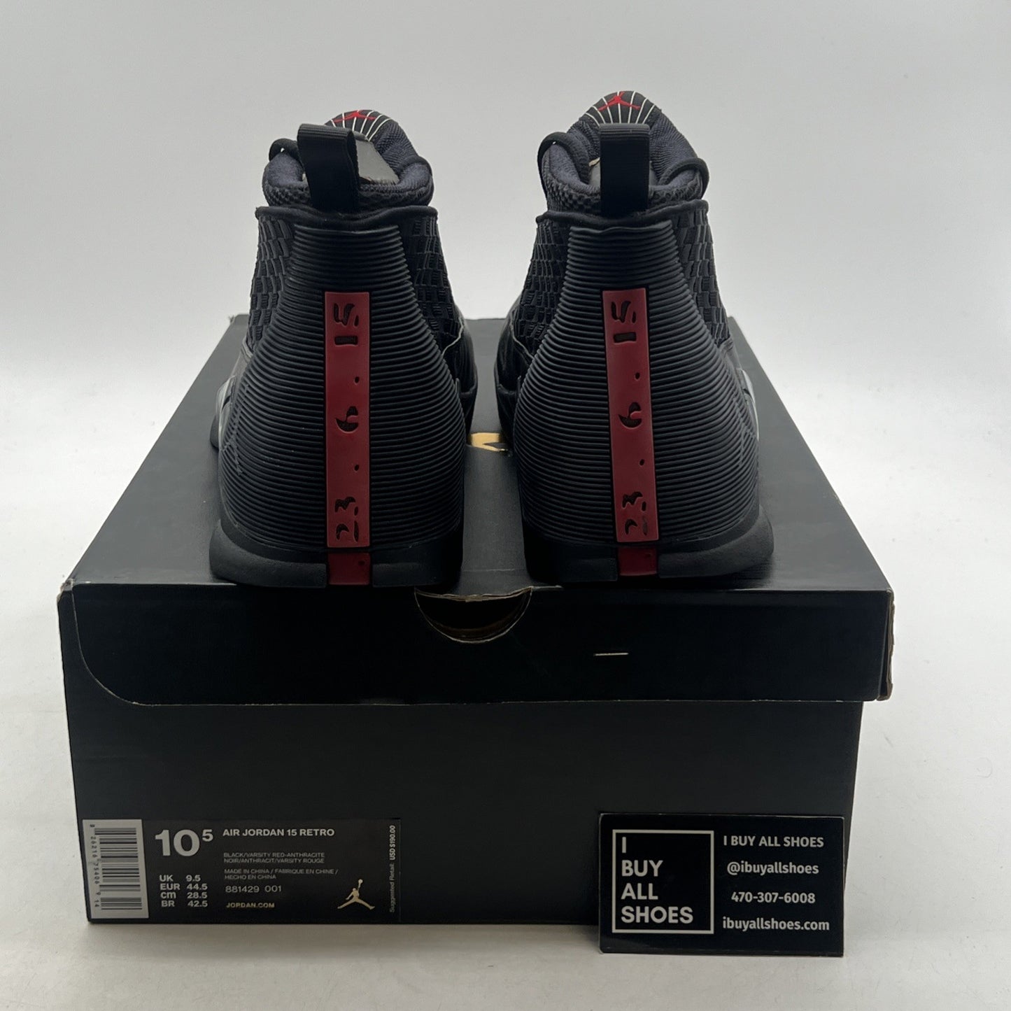 Size 10.5 - Air Jordan 15 Retro 2017 Stealth (881429-001)