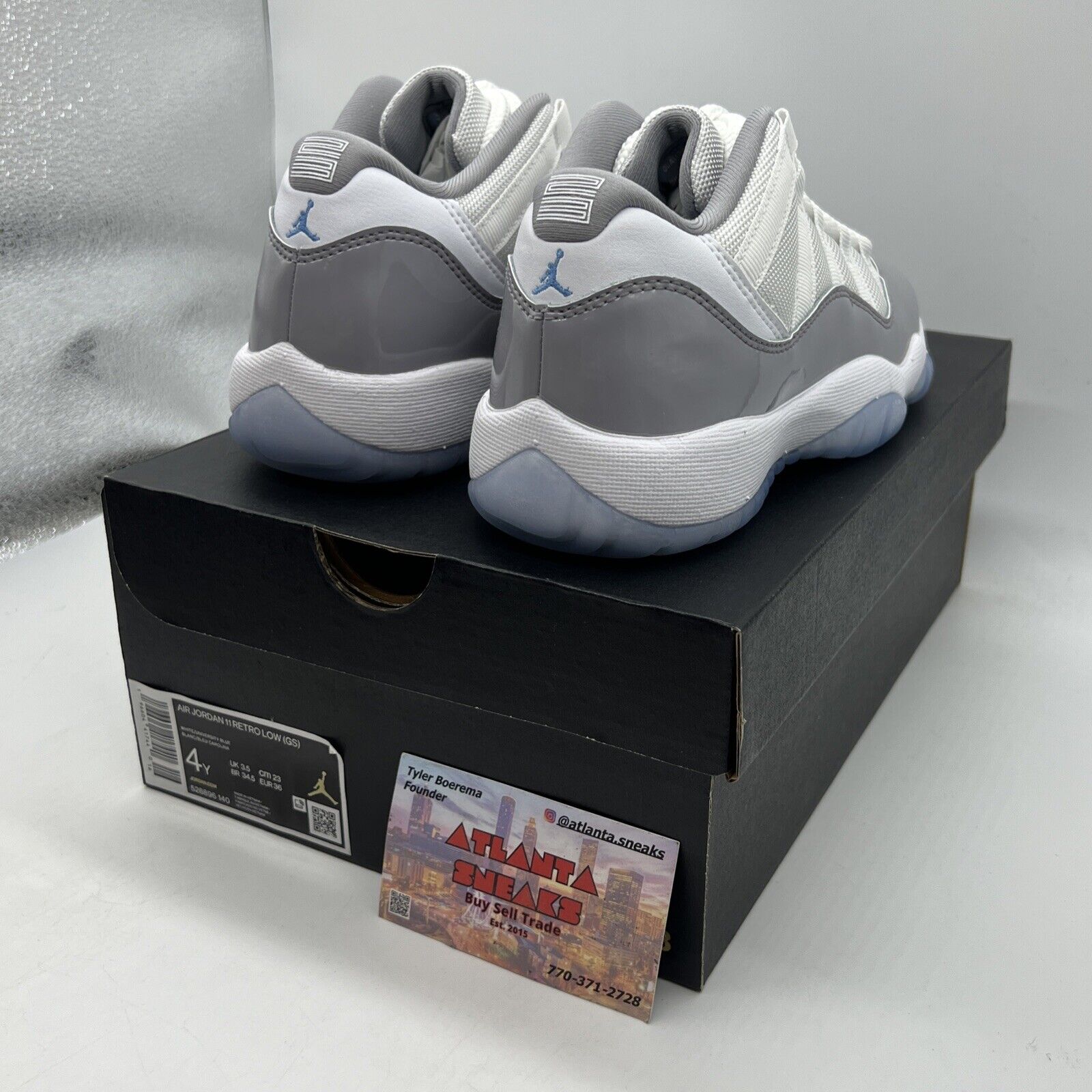 Size 4 - Jordan 11 Low Retro Cement Grey