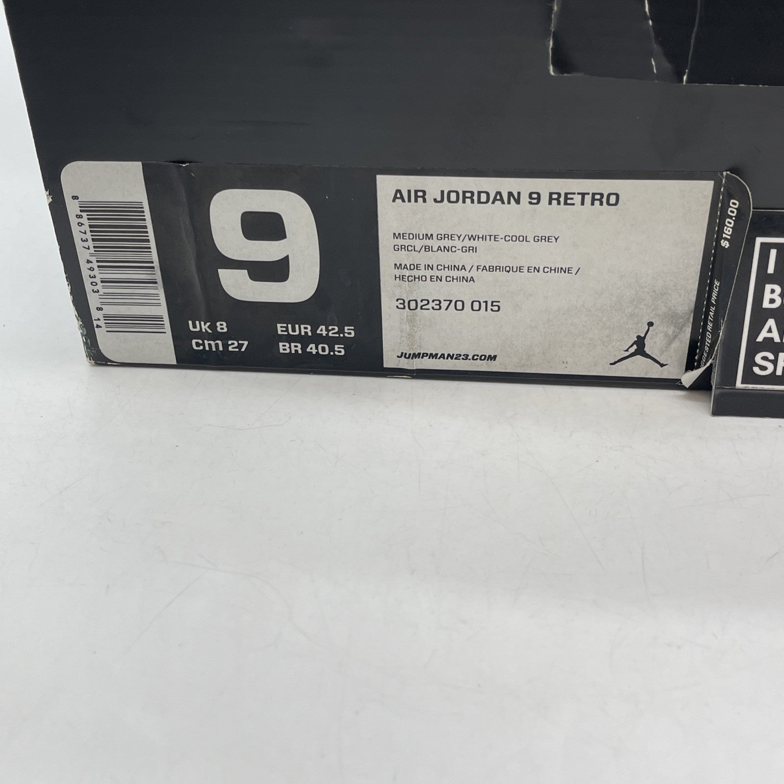 Size 9 - Air Jordan 9 Retro 2012 Cool Grey (302370-015)