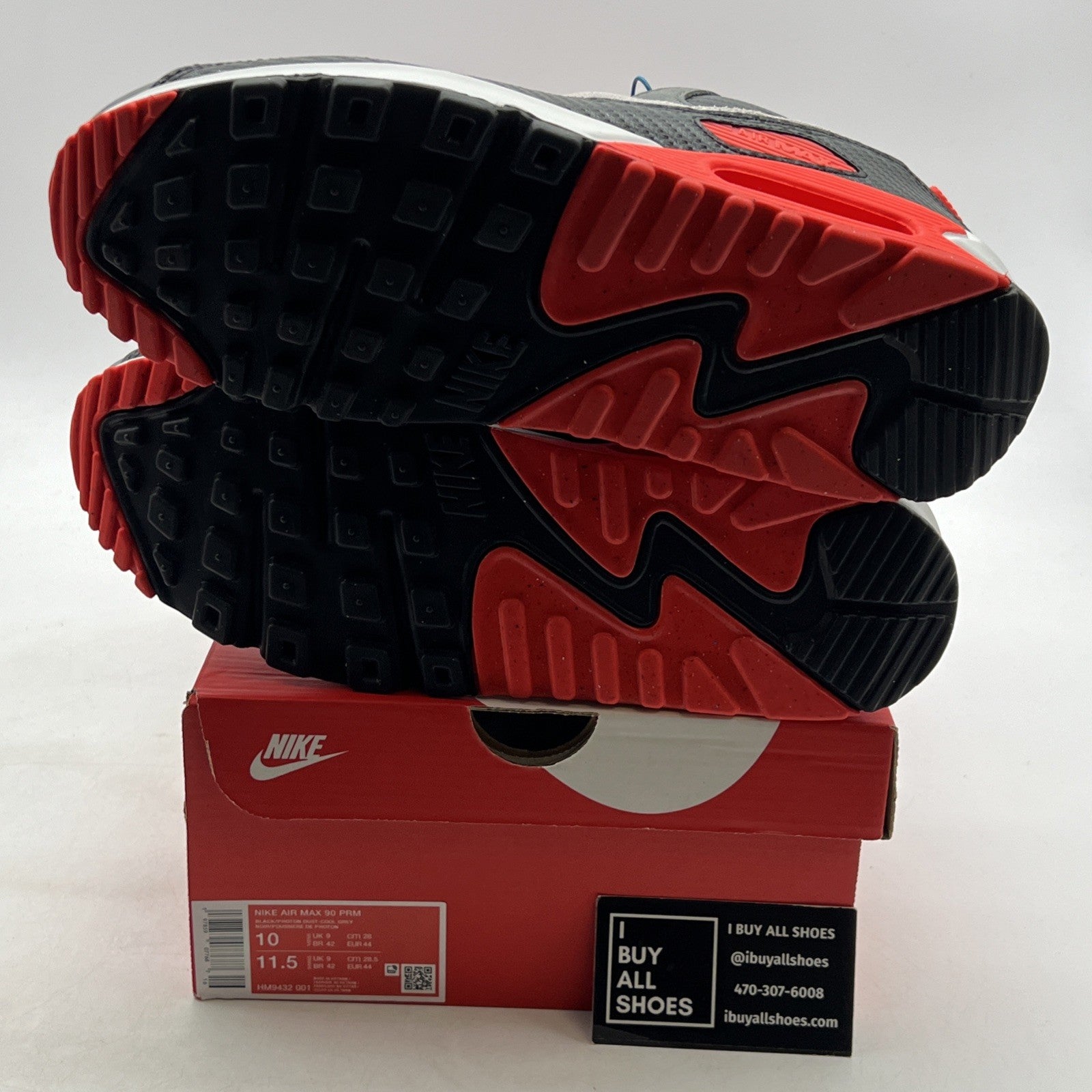 Size 10 - Nike Air Max 90 Premium Carbon Fiber Infrared (HM9432-001)