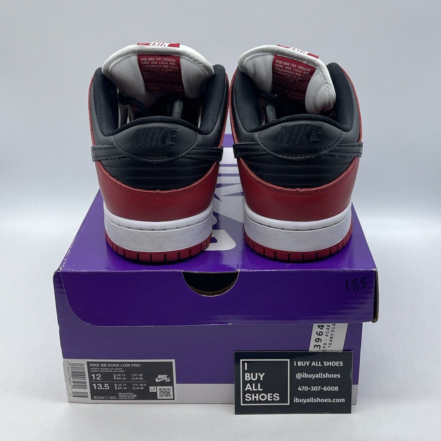 Size 12 - Nike SB Dunk Low J-Pack Chicago White Red Black Leather (BQ6817-600)