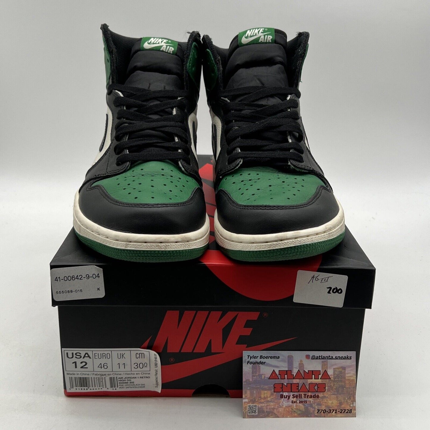 Size 12 - Jordan 1 Retro High OG Pine Green 2018 (555088-302)