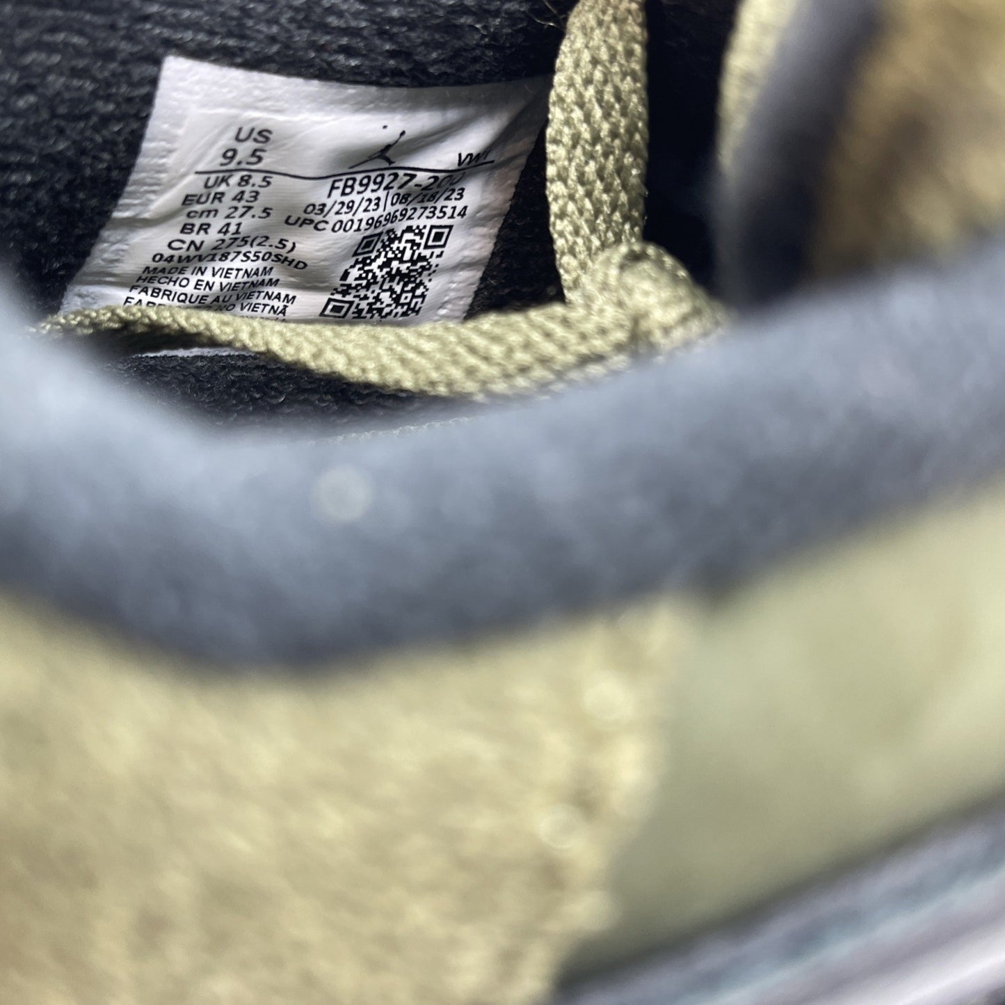 Size 9.5 - Jordan 4 SE Retro Low Craft - Olive Black Suede Leather (FB9927-200)